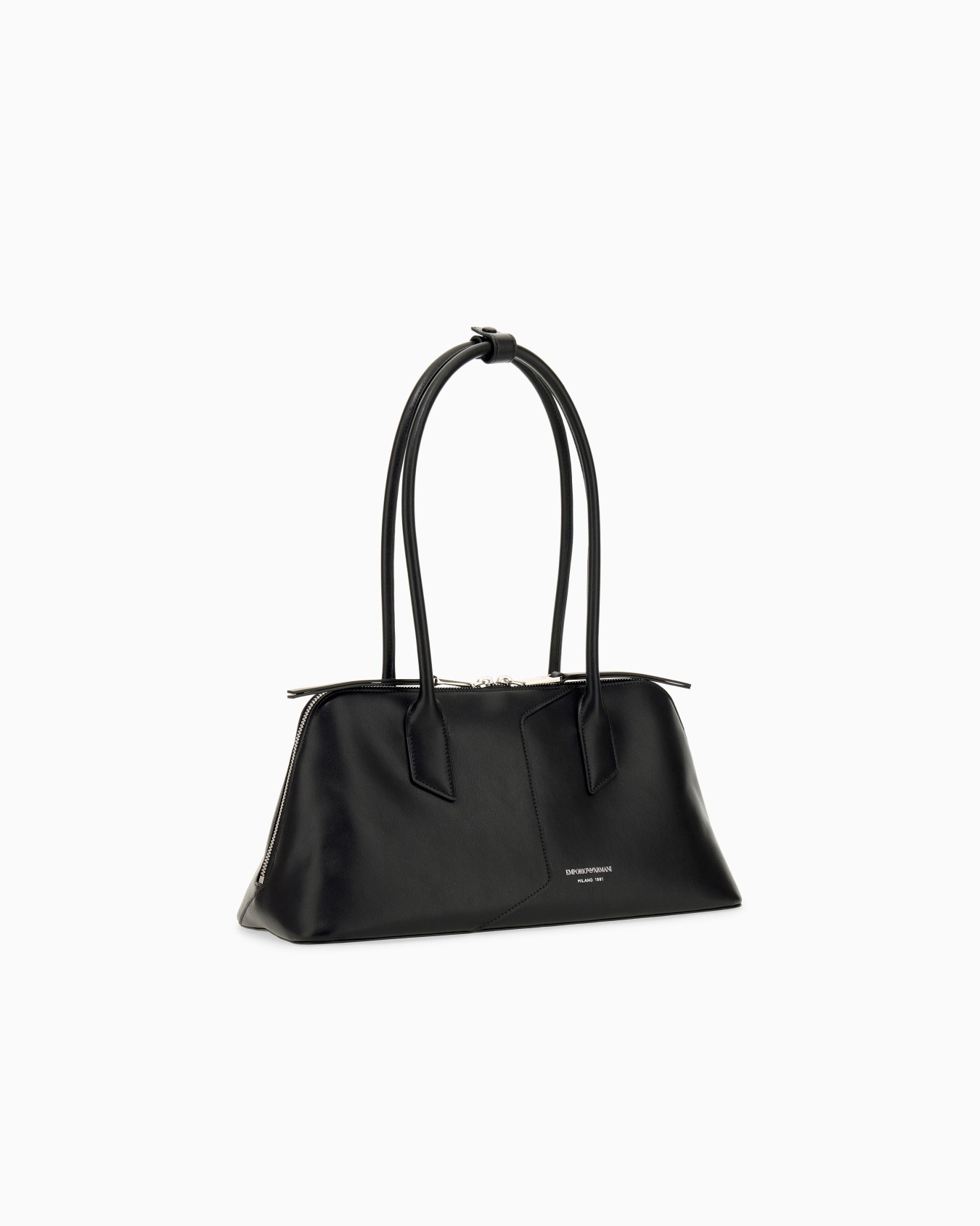 Handbag in smooth leather with top handles and a zip closure Slide 1