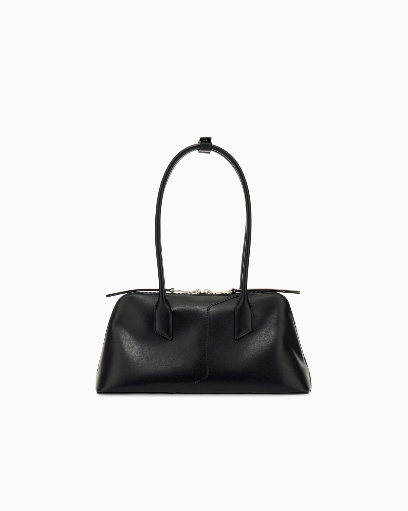 Handbag in smooth leather with top handles and a zip closure Slide 2