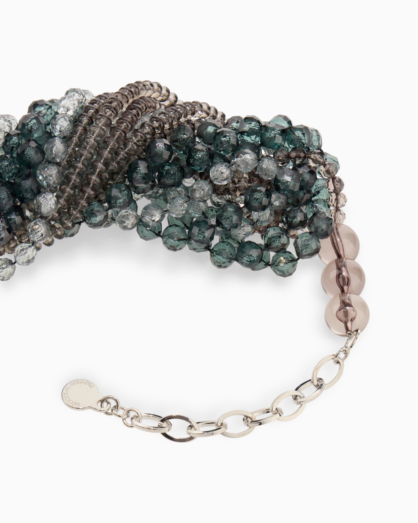 Multi-strand necklace with translucent faceted beads Slide 1