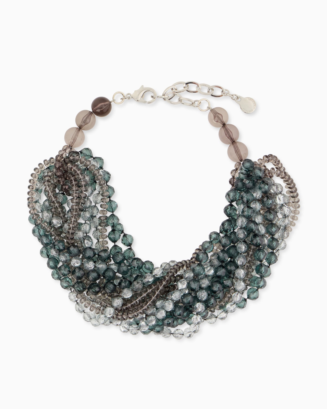 Multi-strand necklace with translucent faceted beads Slide 0