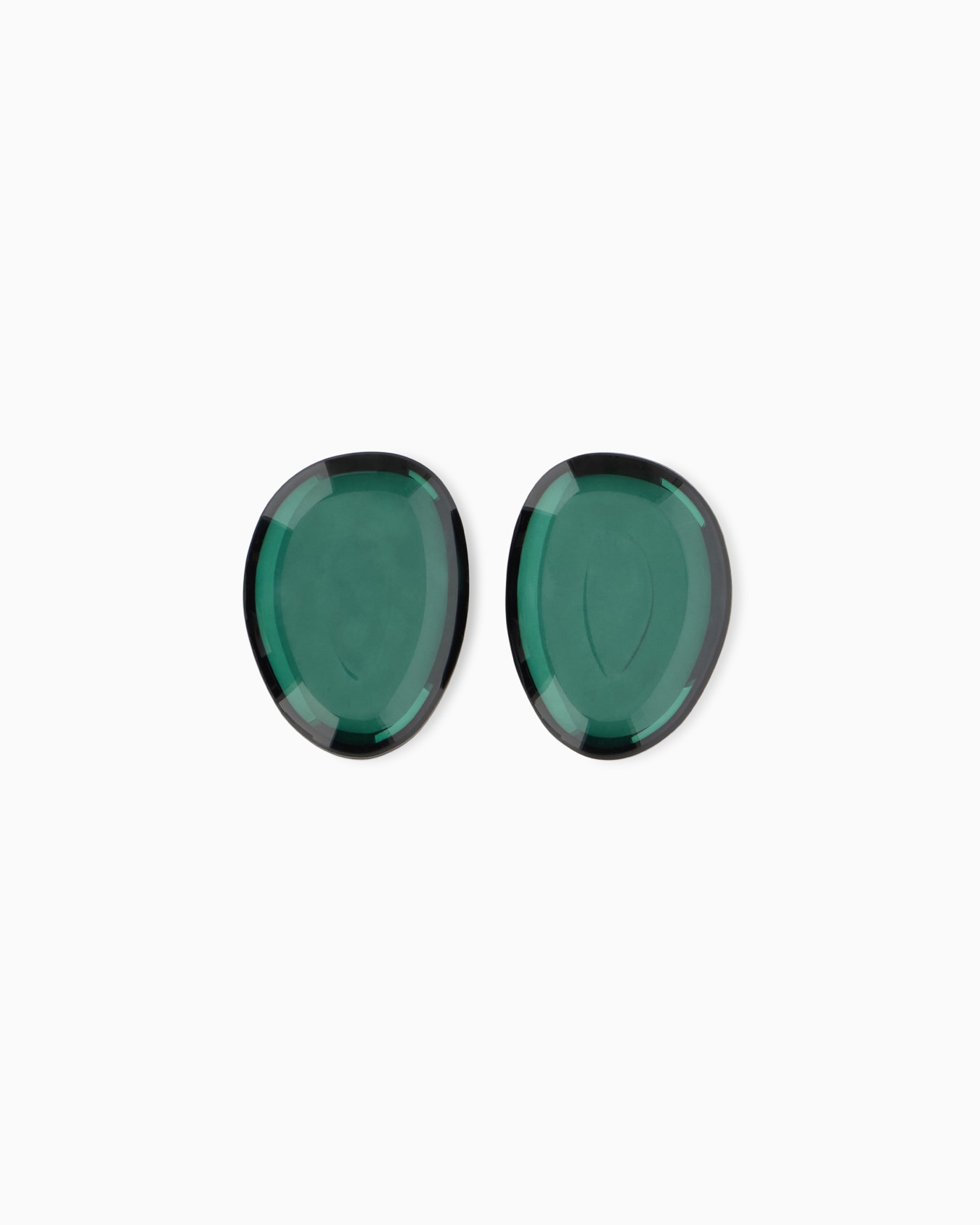 Oval resin earrings with a glossy finish and mirror effect Slide 0