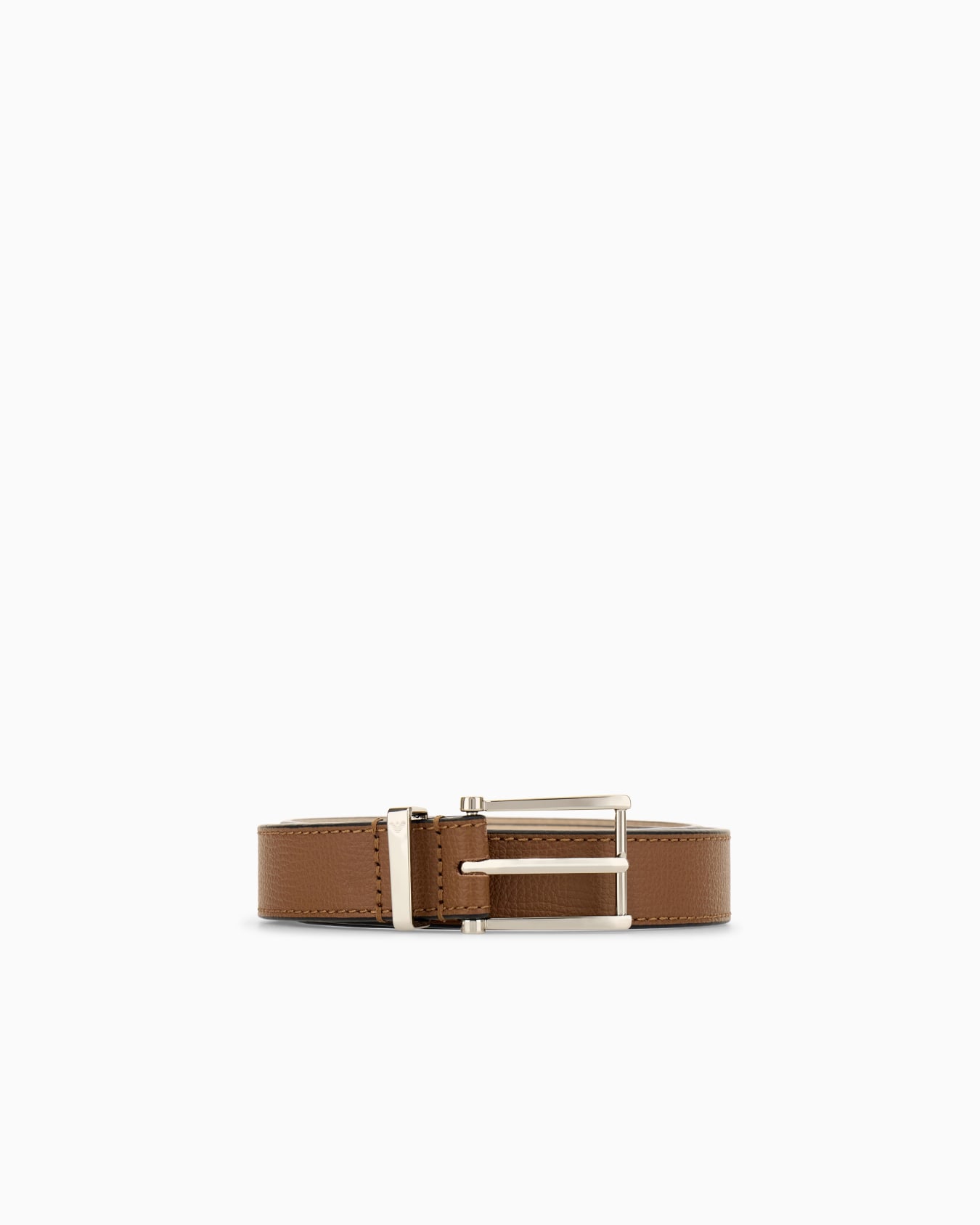 Ceinture en cuir grainé avec boucle rectangulaire Diapositive 0
