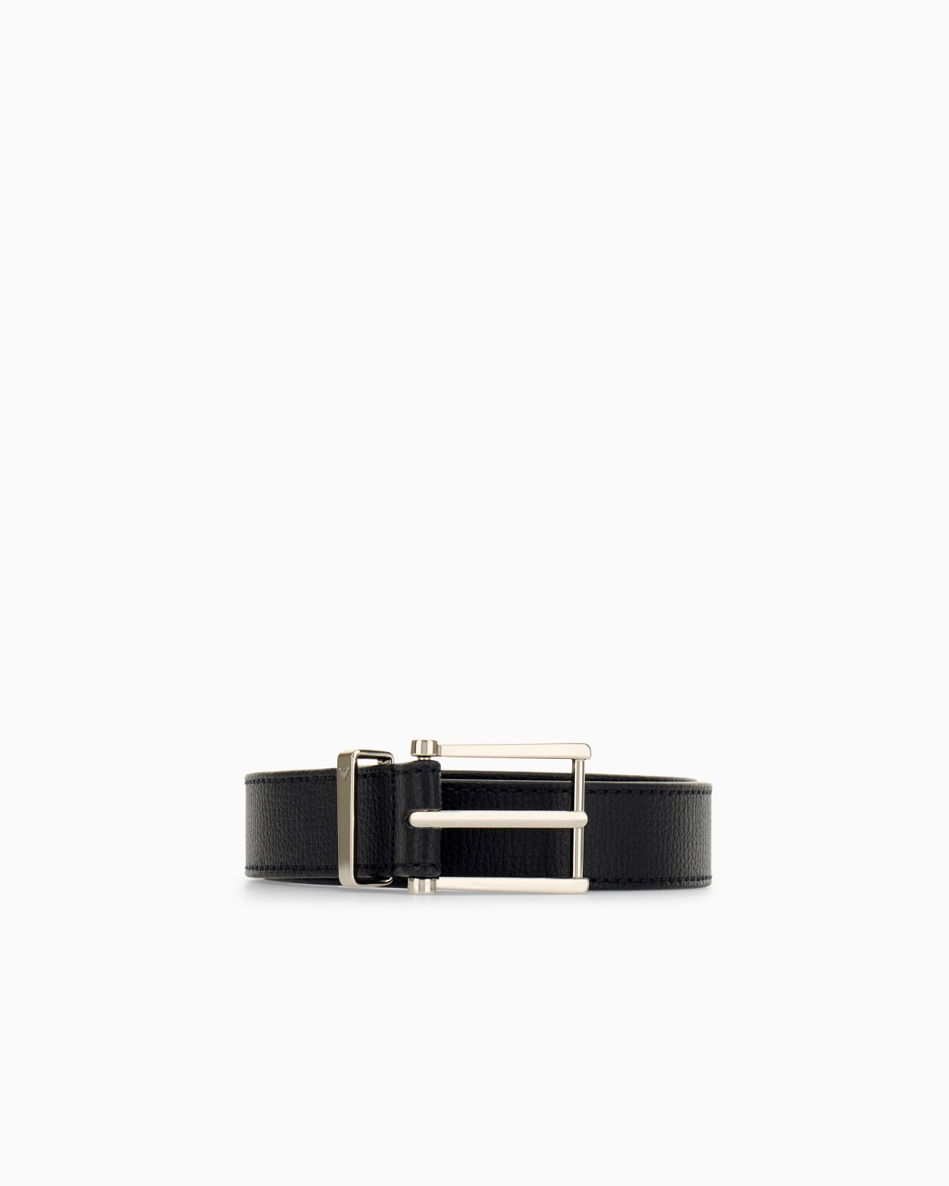 Ceinture en cuir grainé avec boucle rectangulaire Diapositive 0