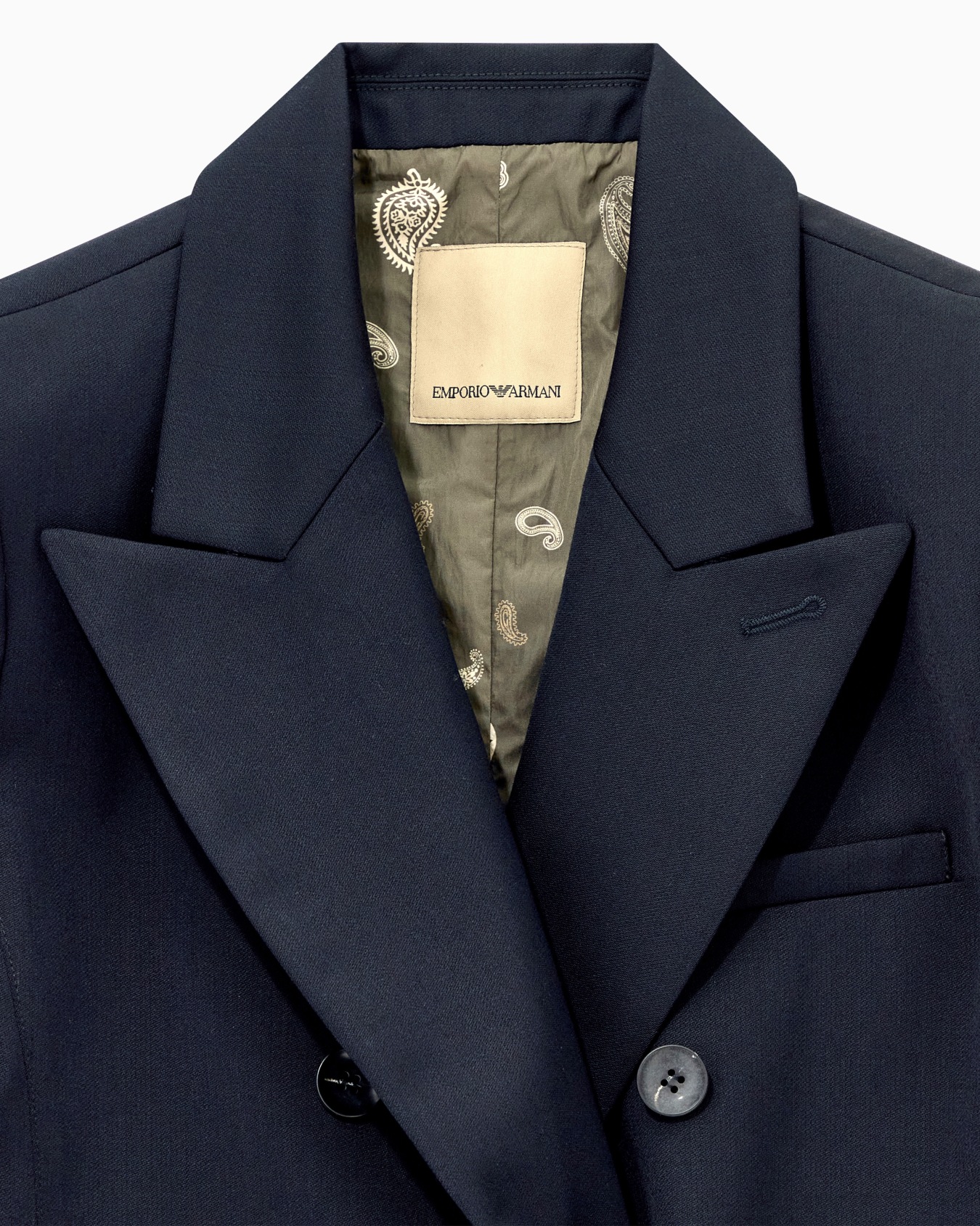 Double-breasted blazer in virgin wool blend Boteh Capsule Slide 4
