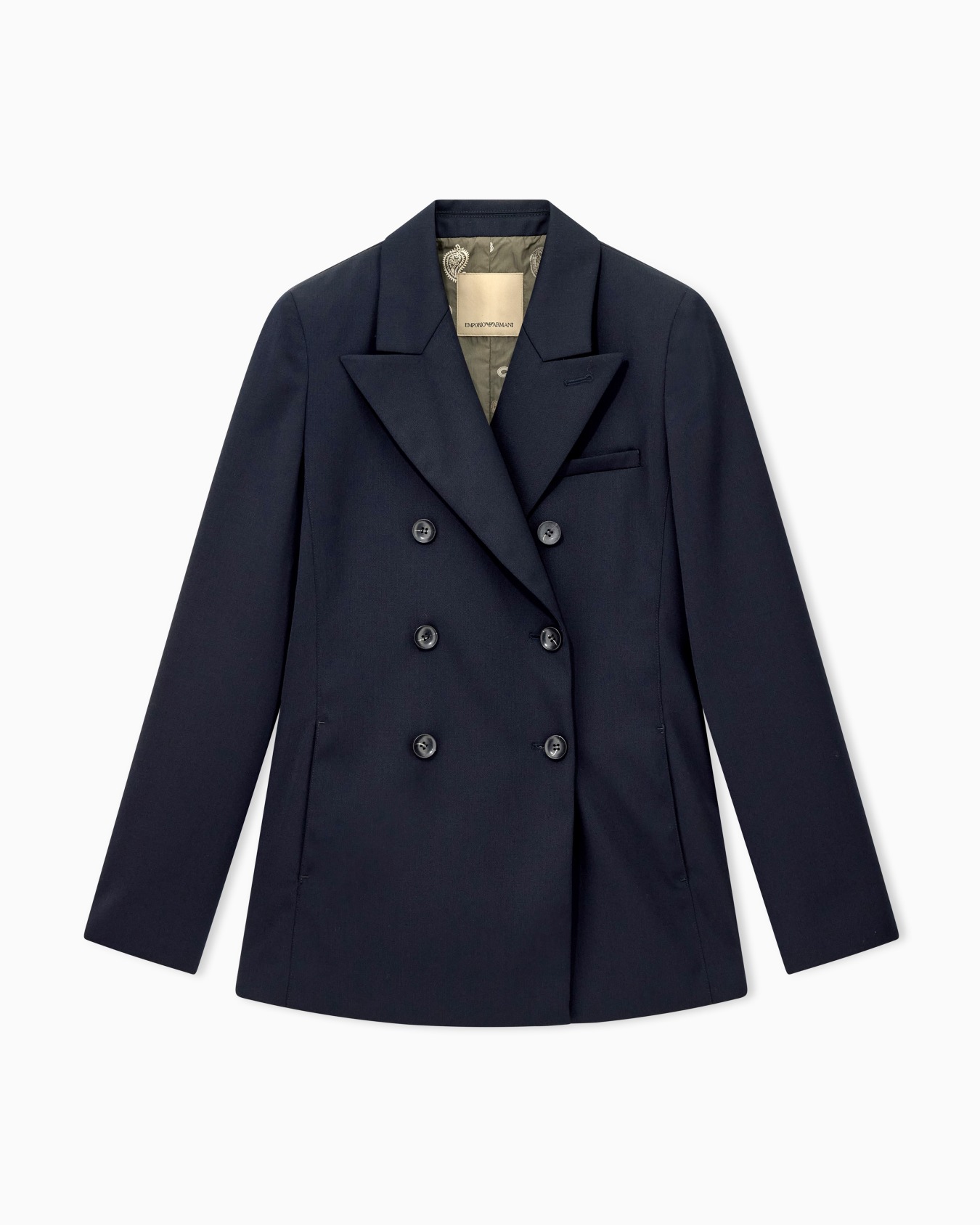 Double-breasted blazer in virgin wool blend Boteh Capsule Slide 0