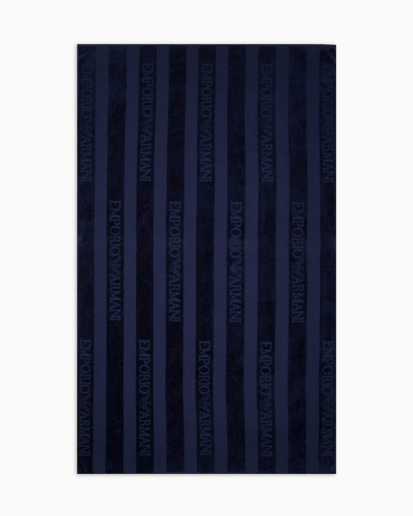 Serviette de plage en éponge à rayures avec logo Diapositive 0
