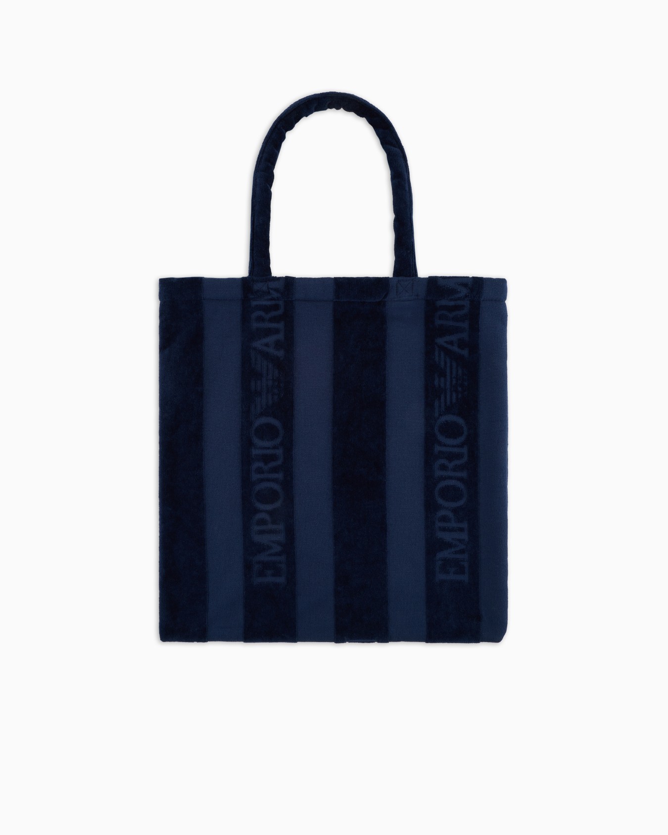 Sac cabas de plage en éponge à rayures avec logo Diapositive 1