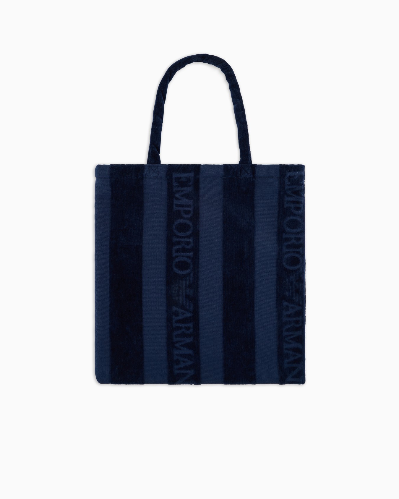 Sac cabas de plage en éponge à rayures avec logo Diapositive 0