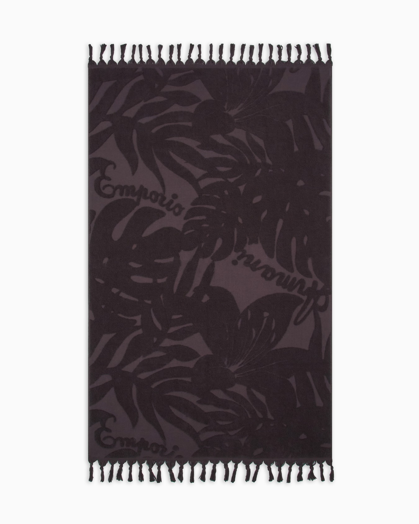 Foliage-print jacquard beach towel Slide 0