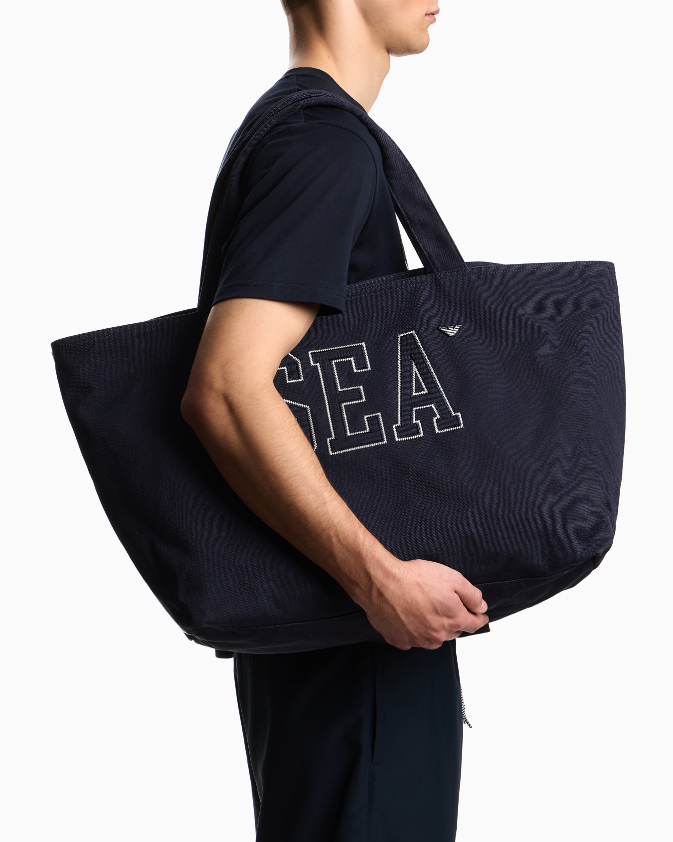 ビーチウェア ショッパー キャンバス シー刺繍 スライドする 5