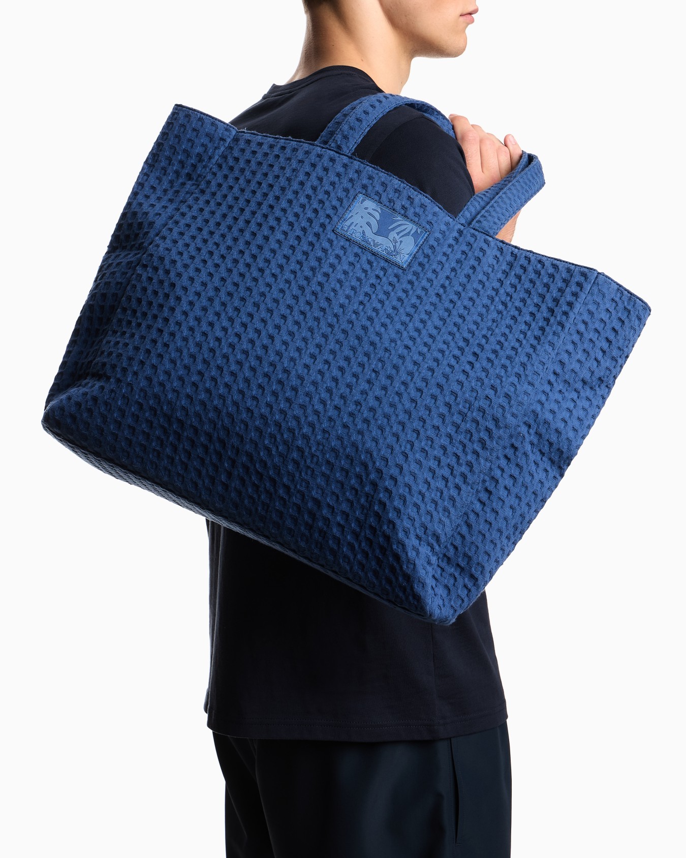 Waffle fabric beachwear shopper bag Slide 5