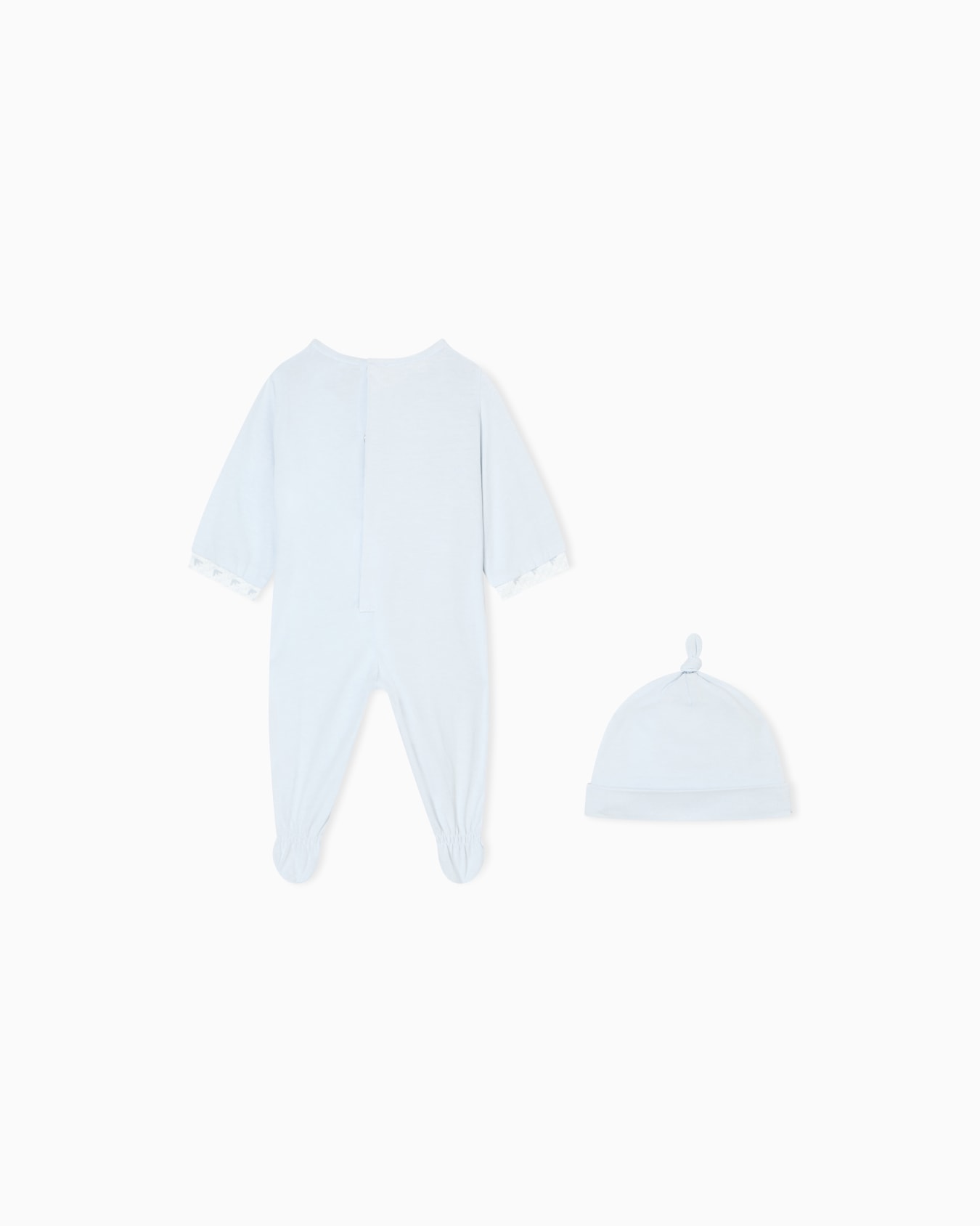 Jersey onesie and beanie set with op-art eagle detail Slide 2