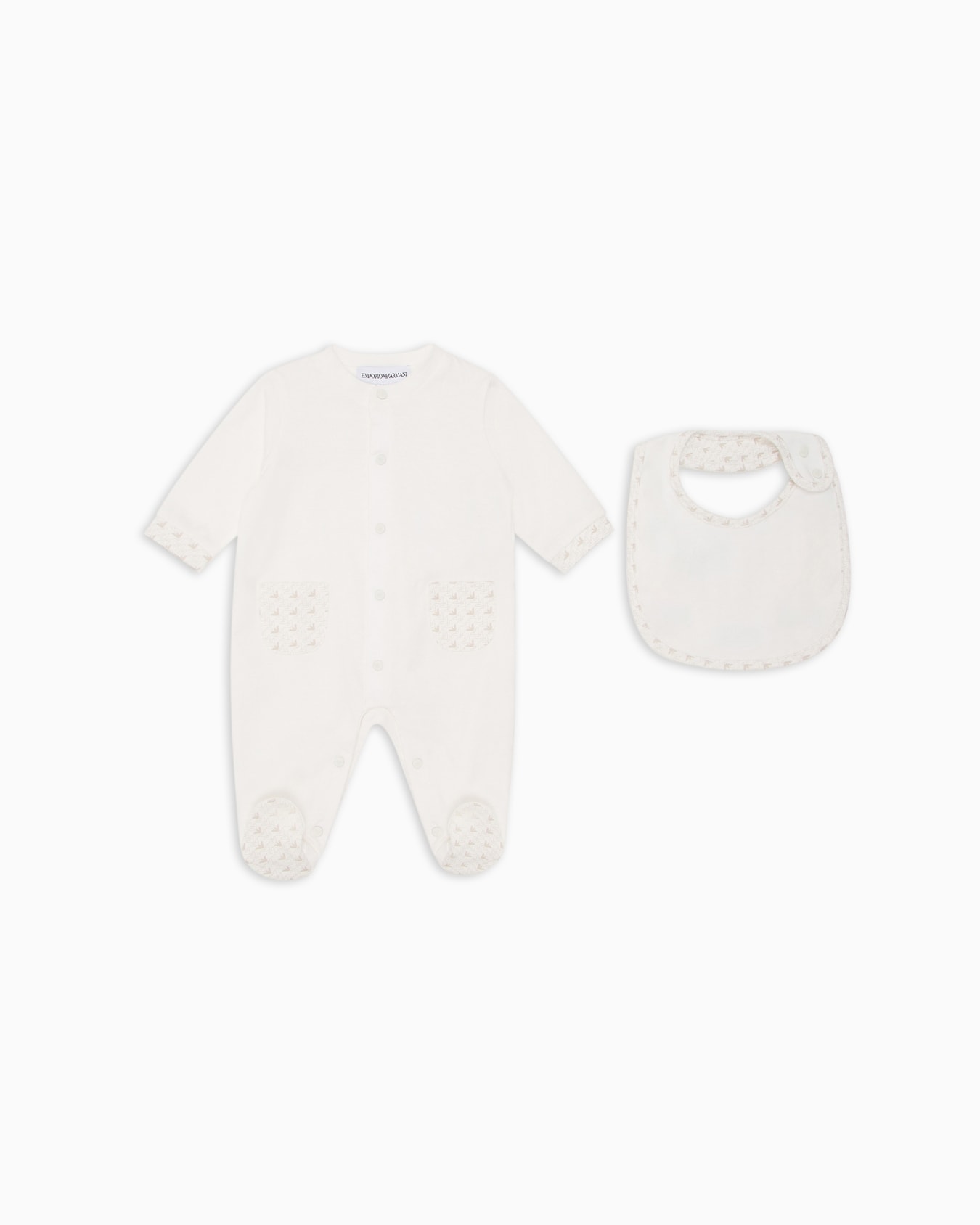 Jersey onesie and bib gift set with op-art eagles Slide 0