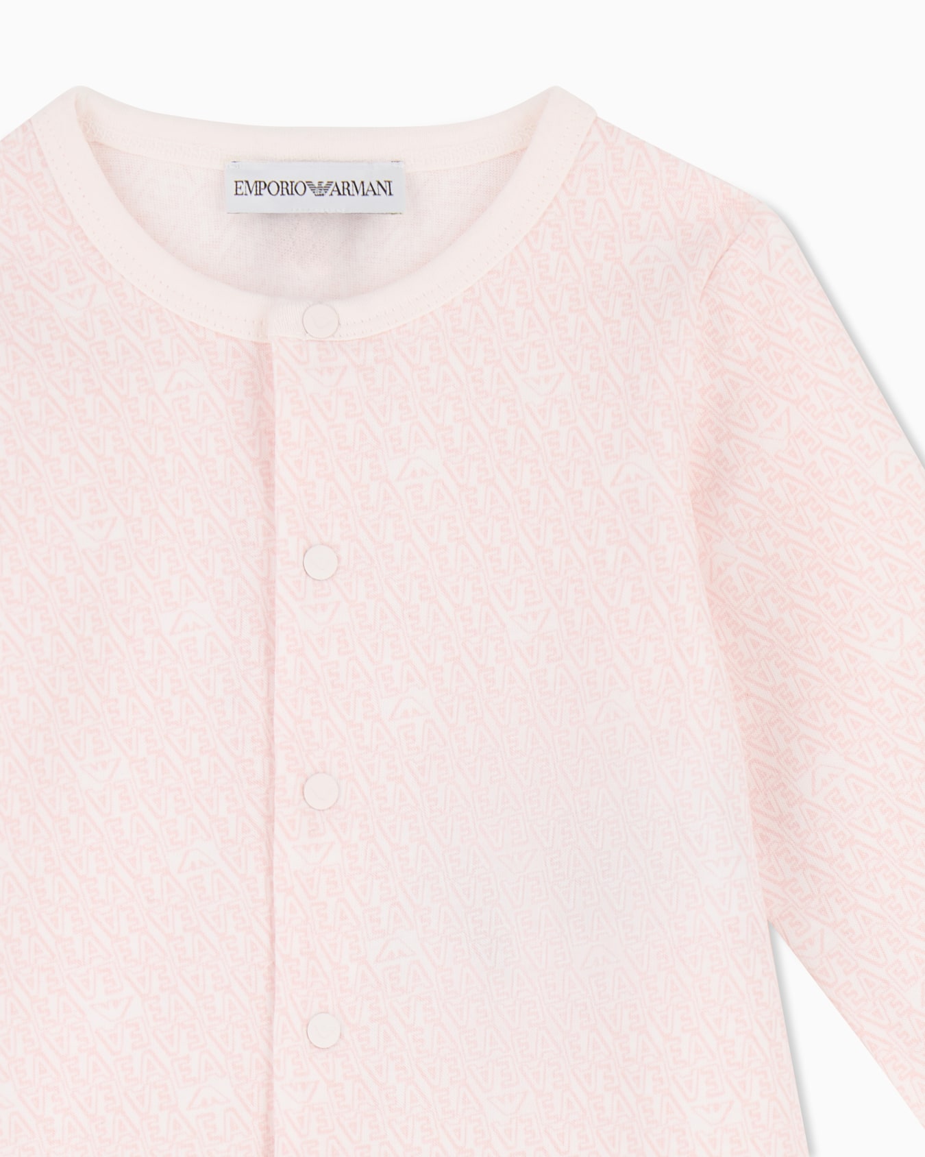 Jersey romper, bib and hat set with all-over EA logo Slide 1