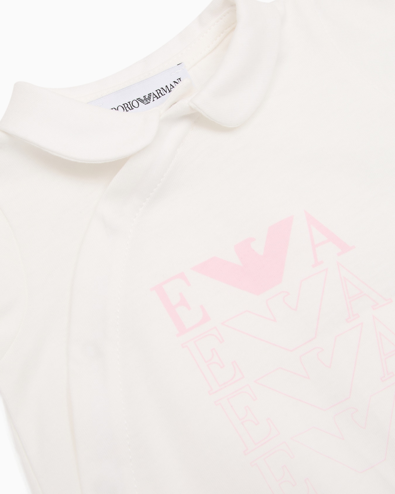 Logo jersey onesie with Peter Pan collar Slide 1