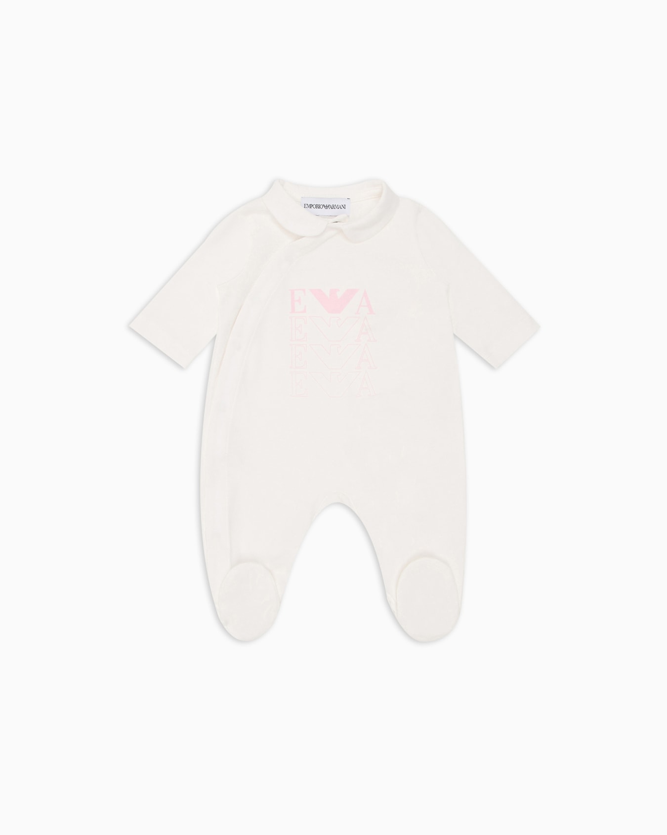 Logo jersey onesie with Peter Pan collar Slide 0