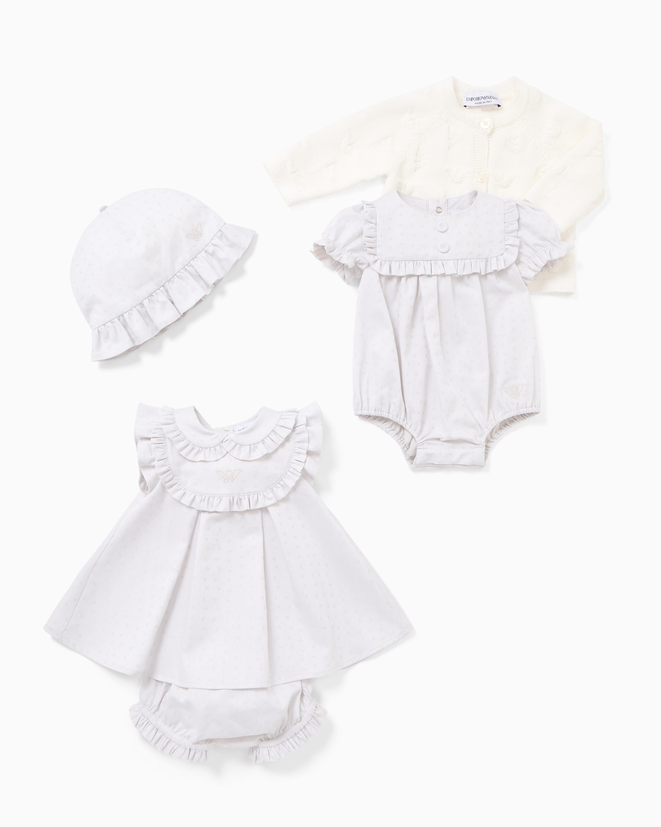 Romper suit with all-over jacquard micro eagles Slide 3