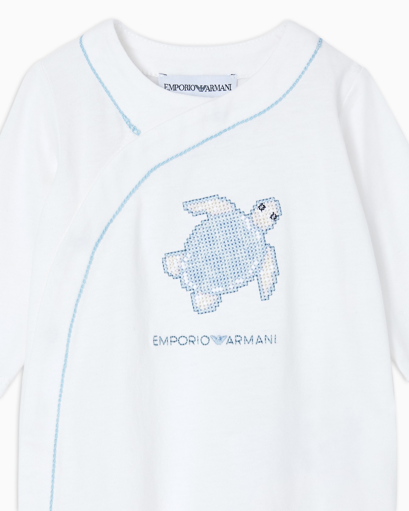 Marine story embroidery jersey romper Diapositive 1