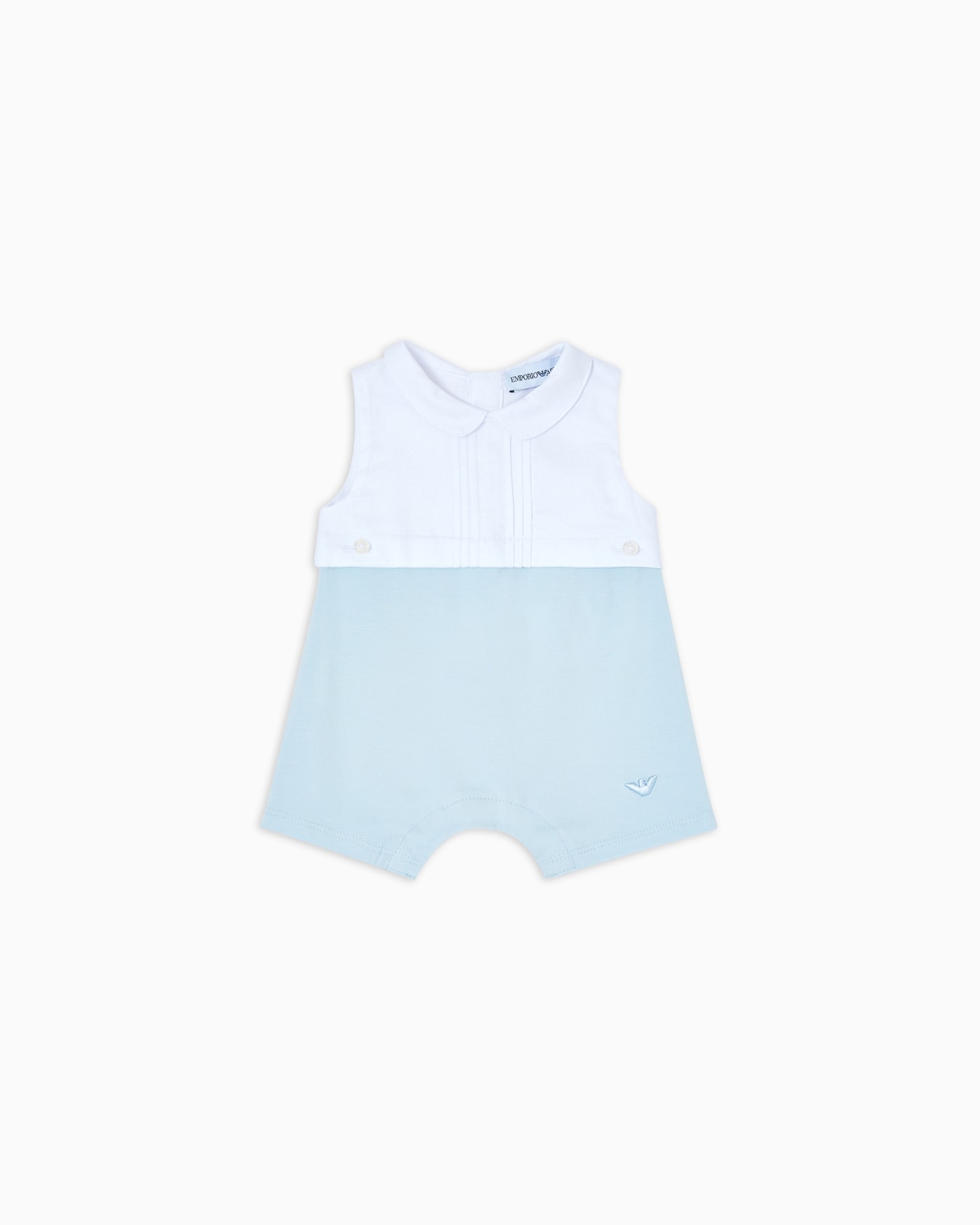 Combed piqué jersey sleeveless playsuit Slide 0