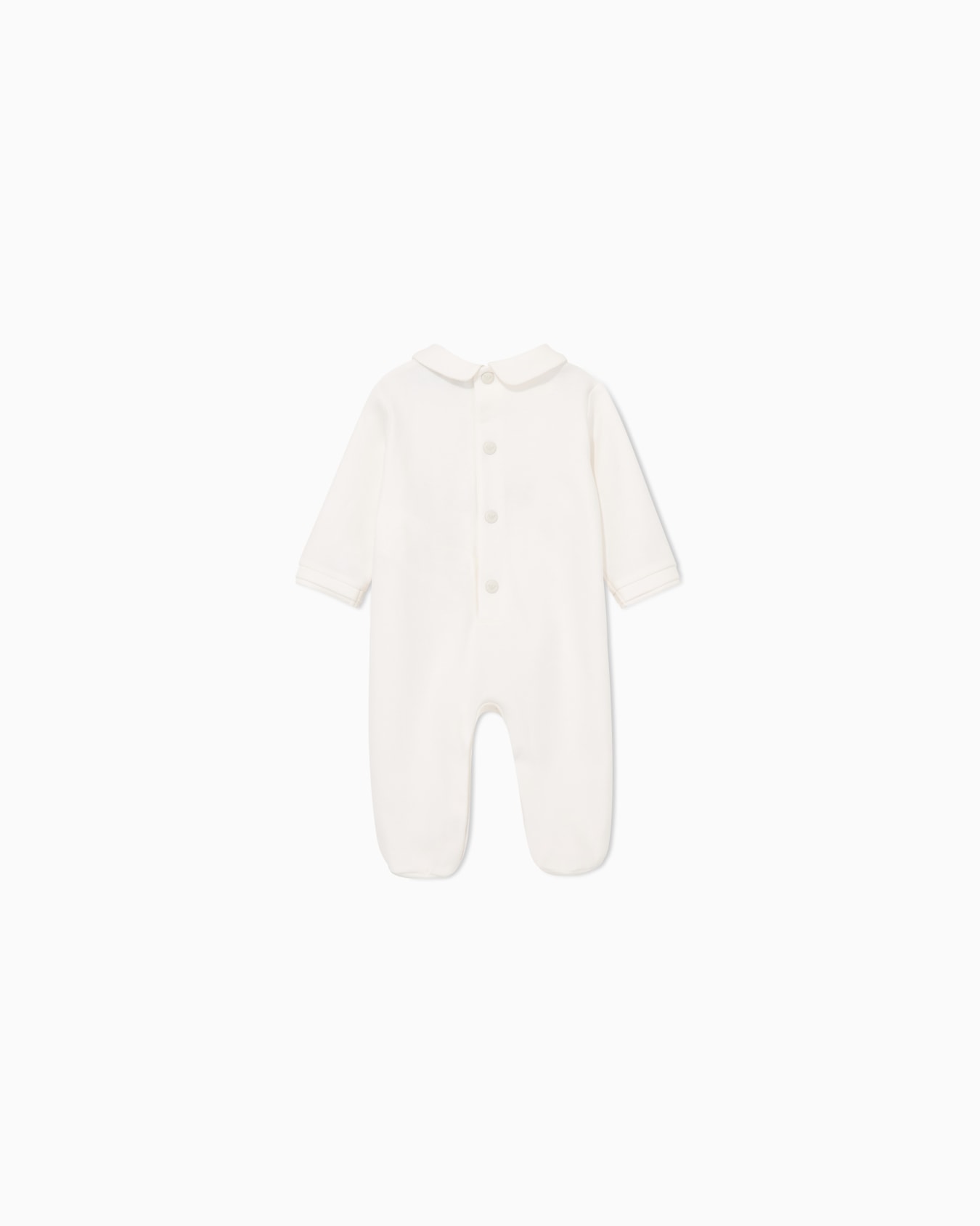 Cotton jumpsuit with a Peter Pan collar and embroidery 슬라이드 2