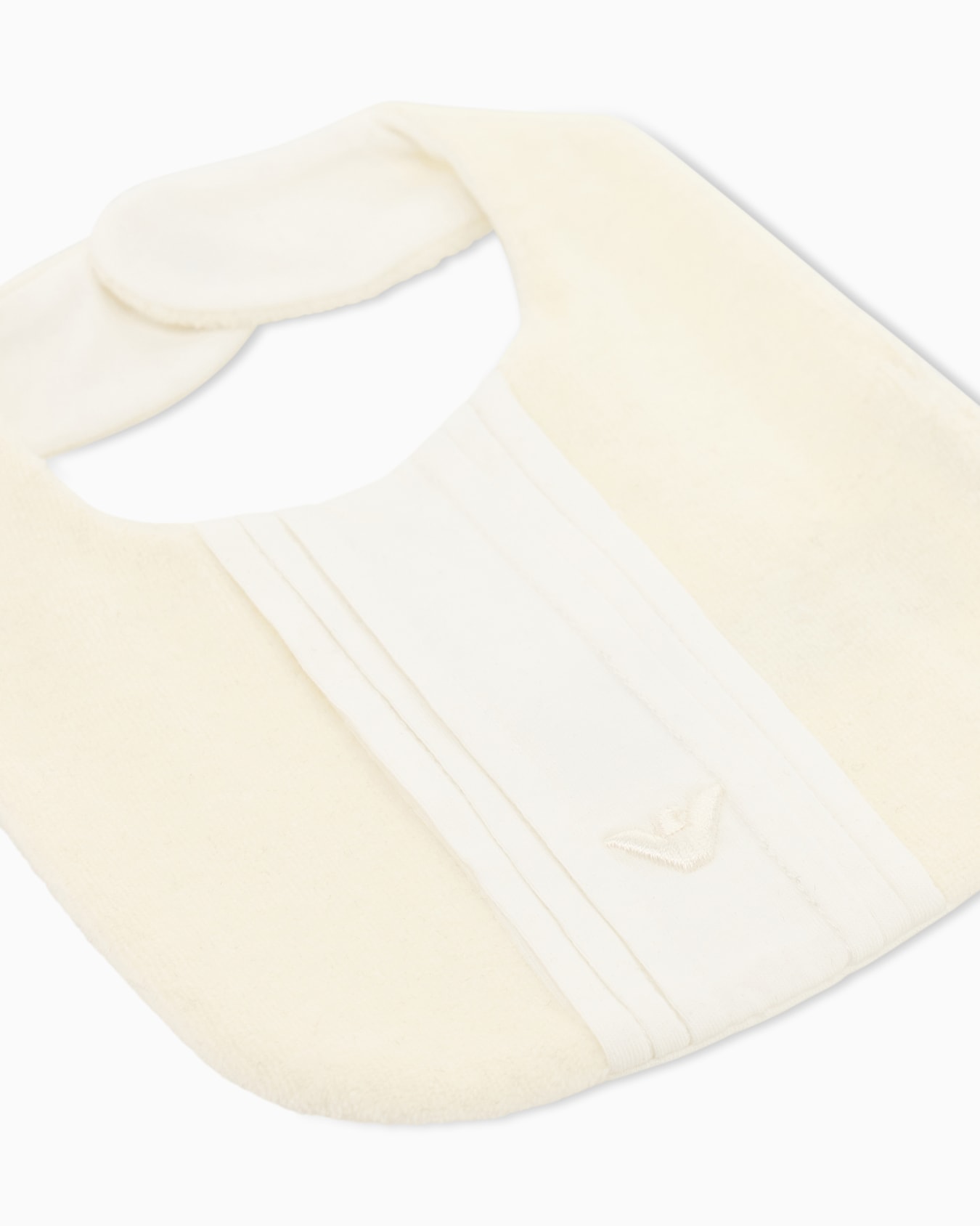 Cotton chenille jersey bib with a pleated panel and logo 슬라이드 1