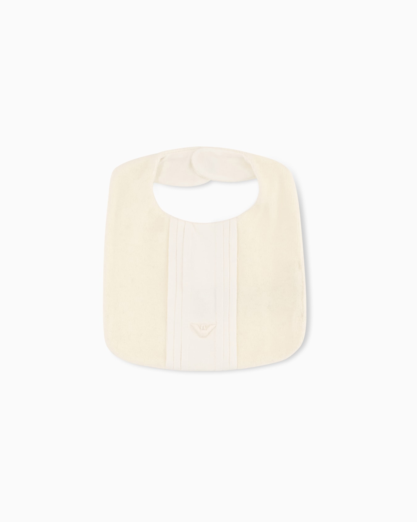 Cotton chenille jersey bib with a pleated panel and logo 슬라이드 0