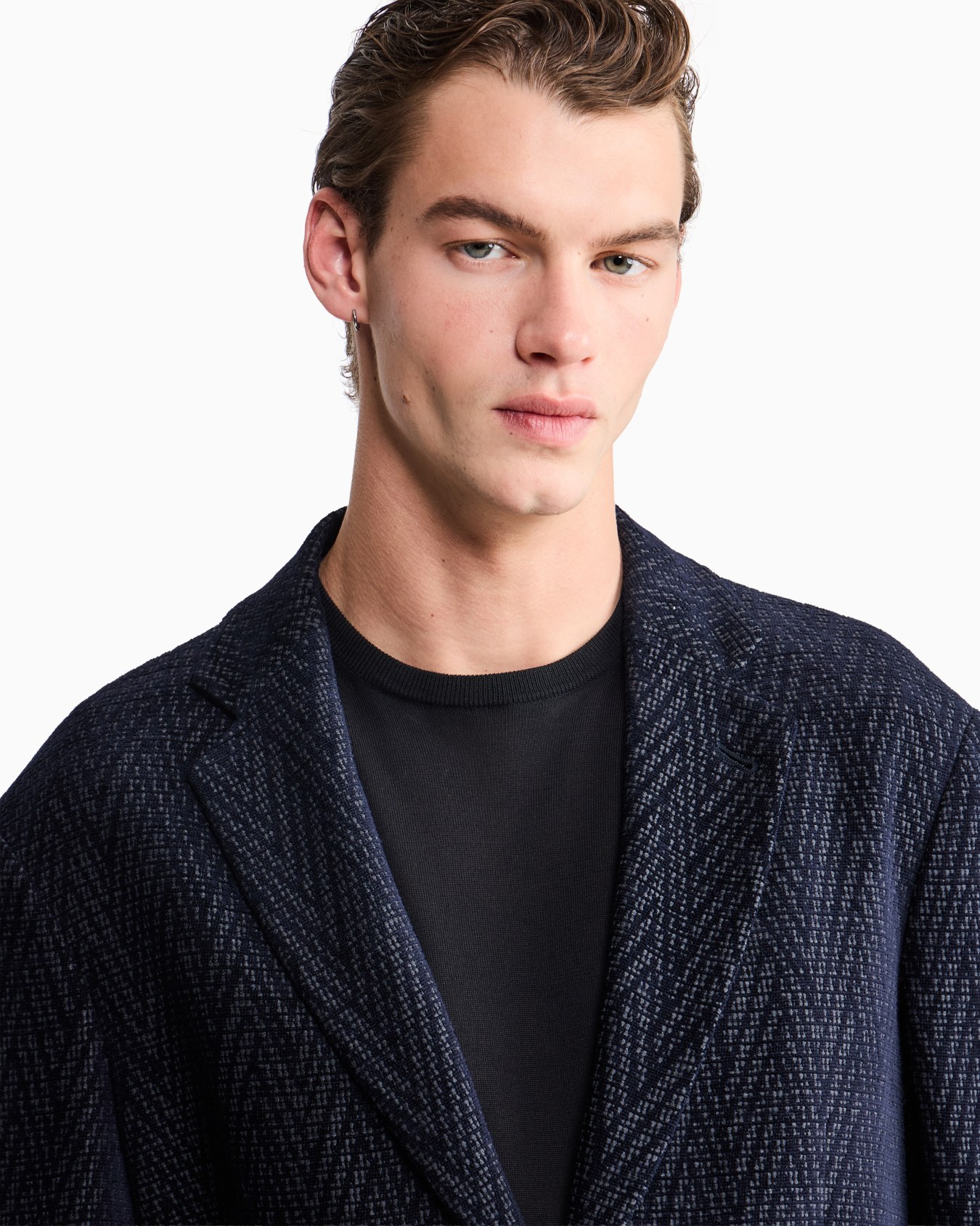Blazer regular fit with silk and chenille macro chevron Slide 6
