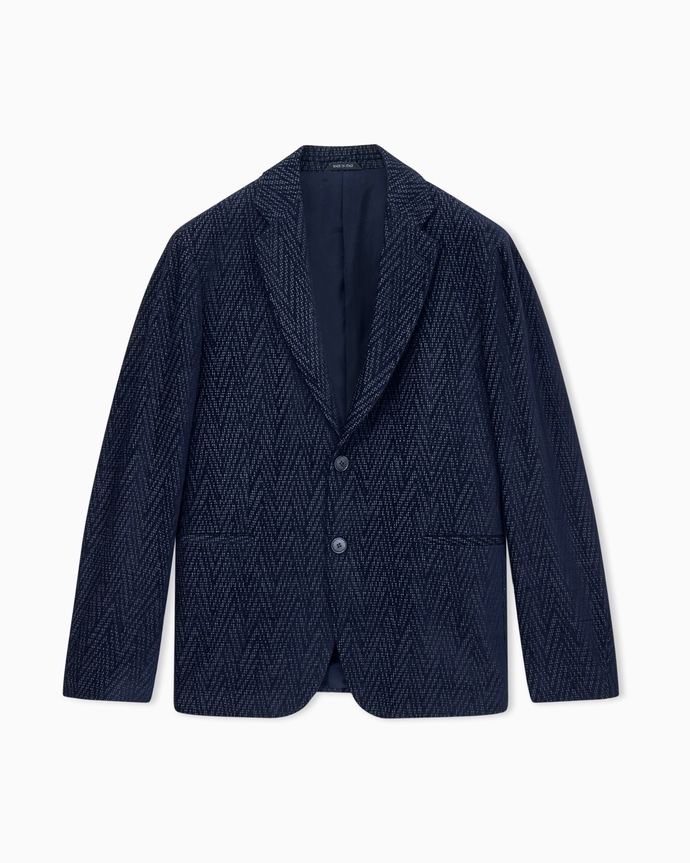 Blazer regular fit with silk and chenille macro chevron Slide 0
