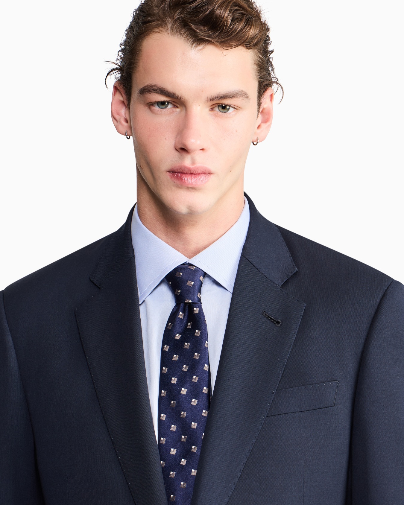 Single-breasted Soft line suit in virgin wool Slide 3