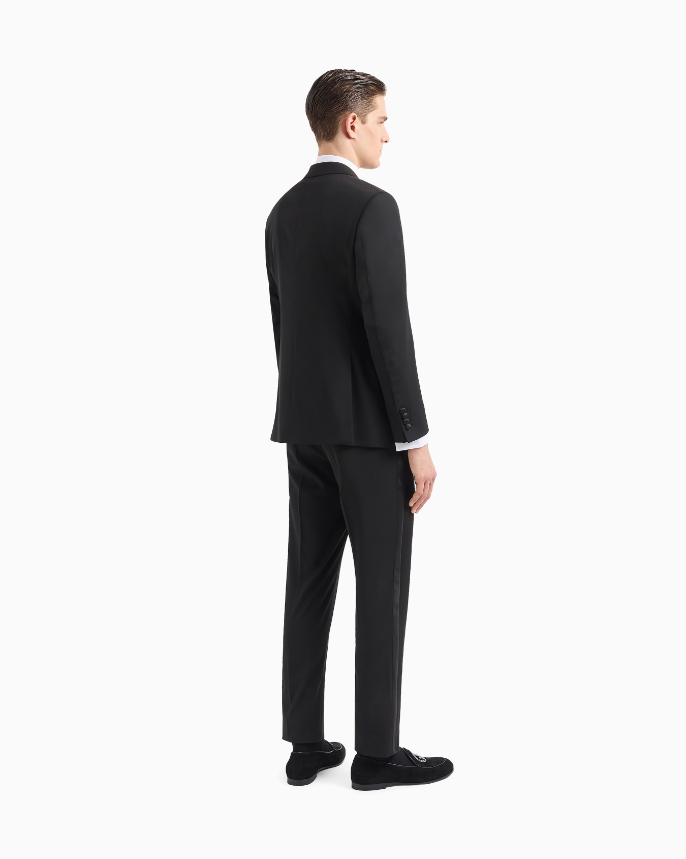 Single-breasted Soft line tuxedo in virgin wool Slide 2