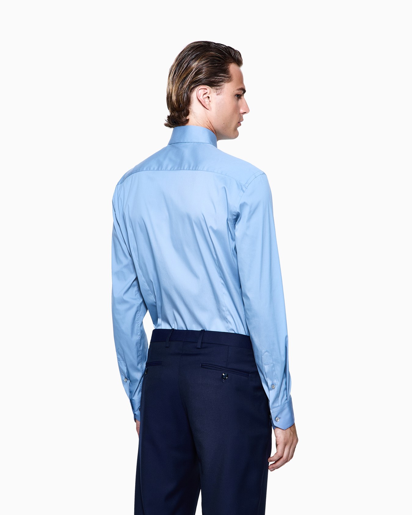 Slim-fit shirt in cotton poplin Slide 2