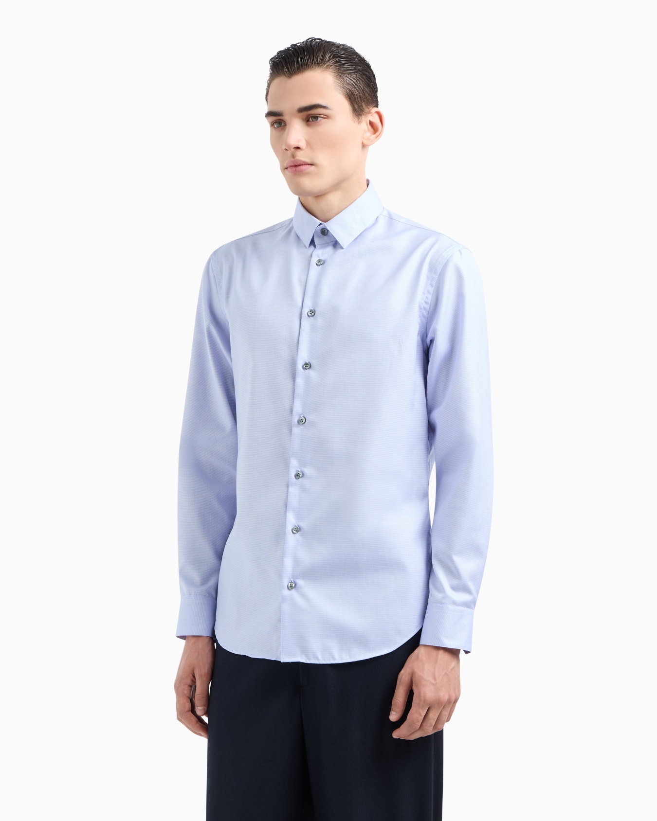 Camicia slim fit in cotone Slide 1