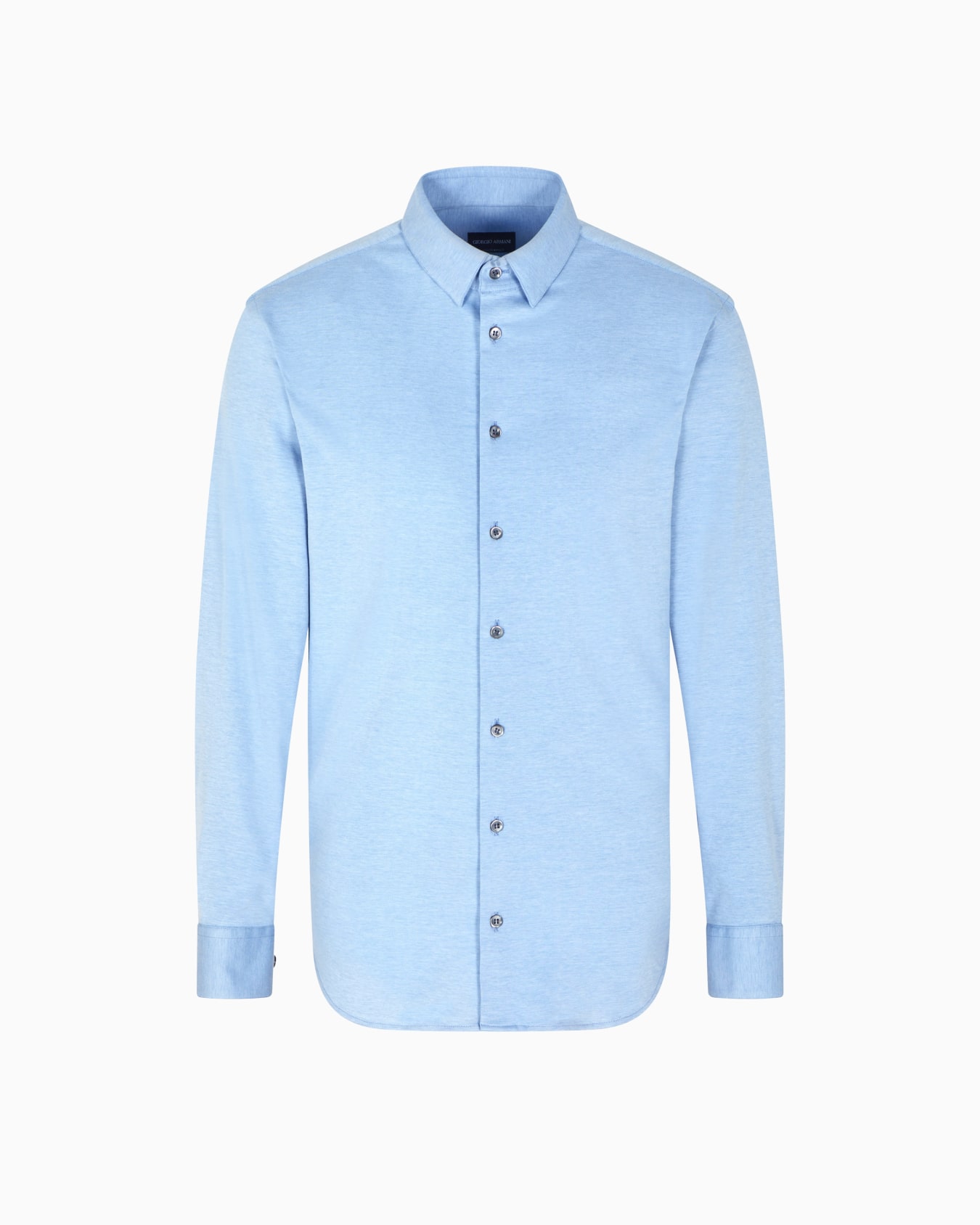 Chemise coupe slim en jersey de mélange de coton chiné Diapositive 0
