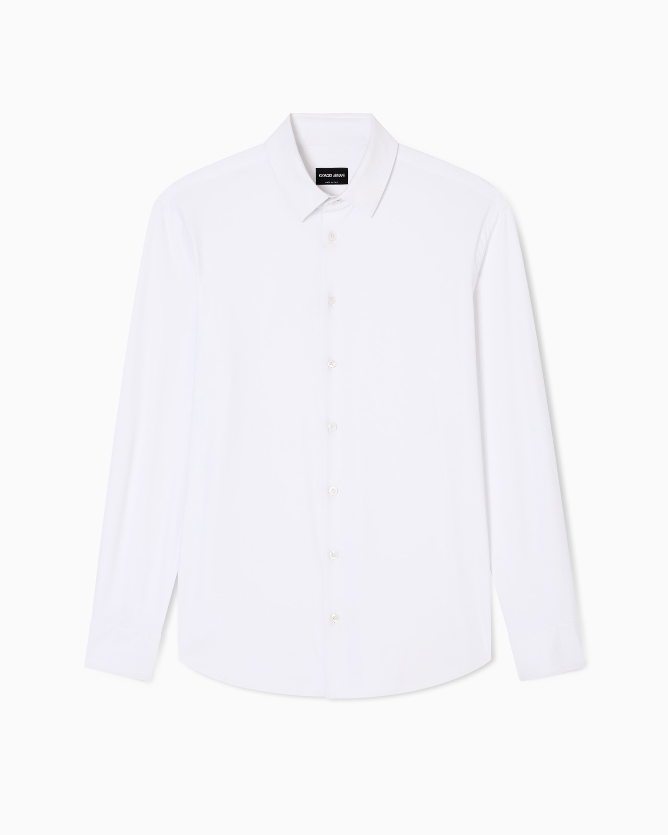 Slim-fit shirt in micro-textured jersey Slide 0