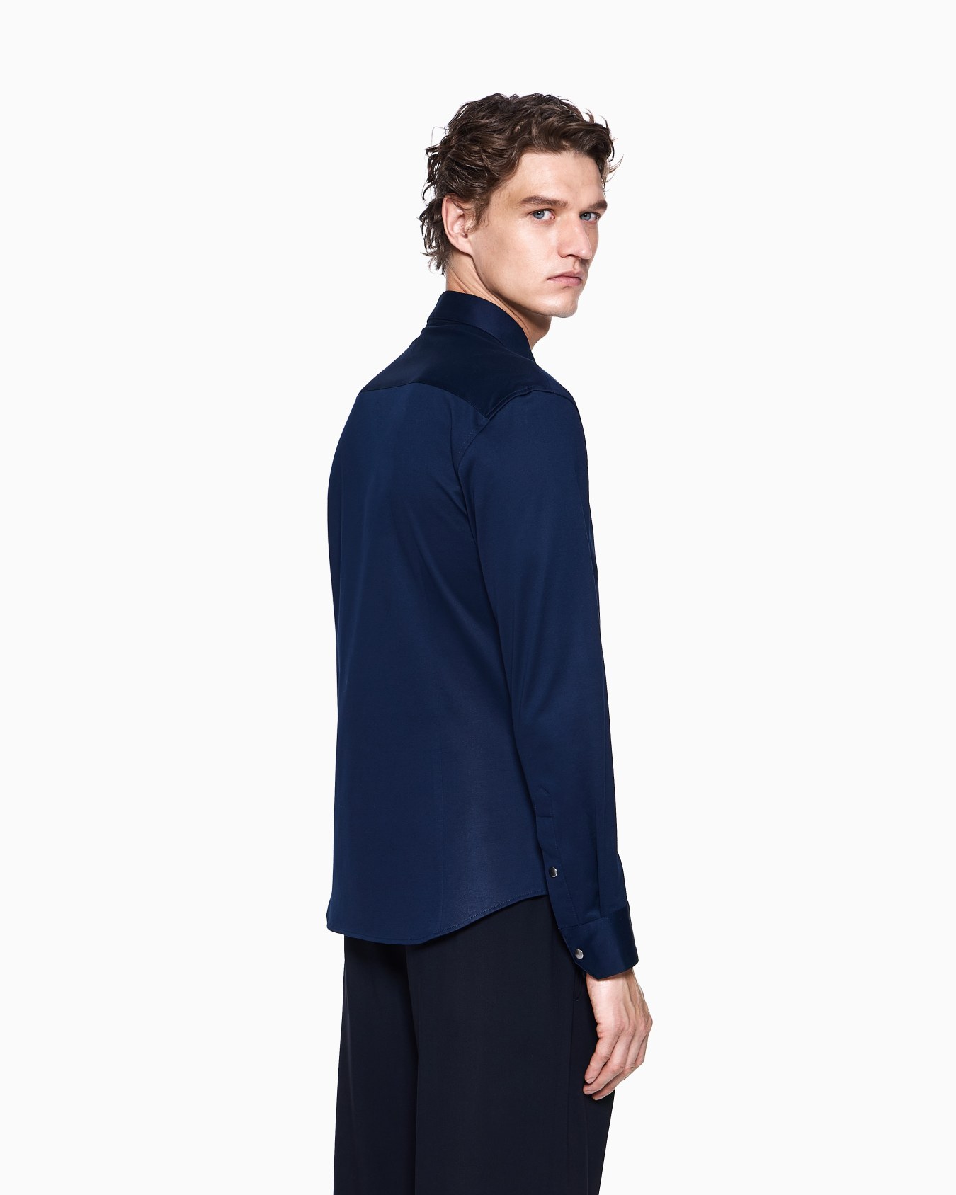 Pure cotton-jersey zip-up shirt Slide 2