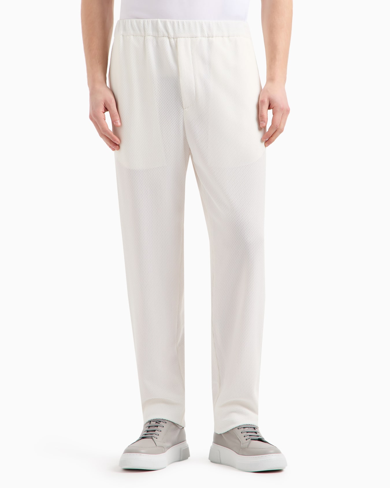 Technical waffle flat-front trousers Slide 3