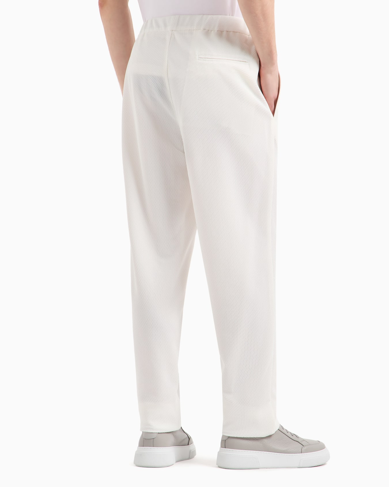 Technical waffle flat-front trousers Slide 2