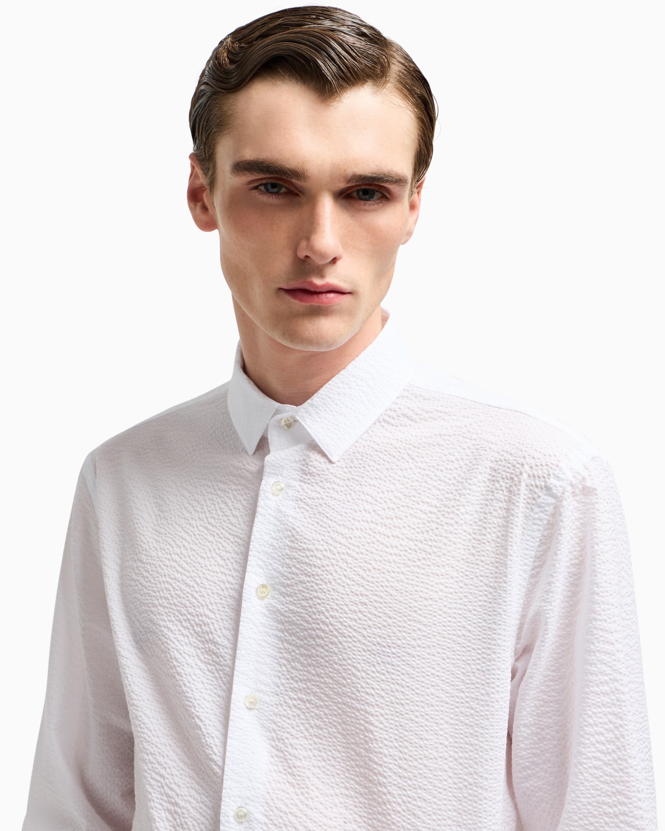 Regular-fit cotton-seersucker shirt Slide 4