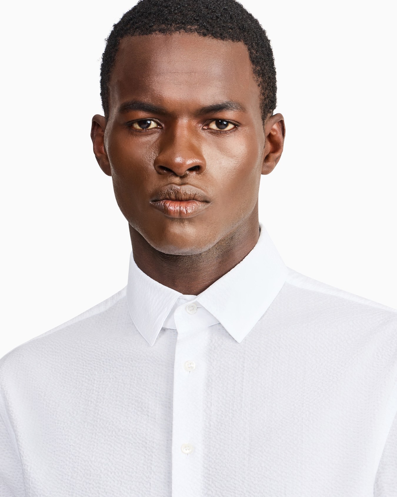 Camisa regular fit de sirsaca de algodón Diapositiva 6