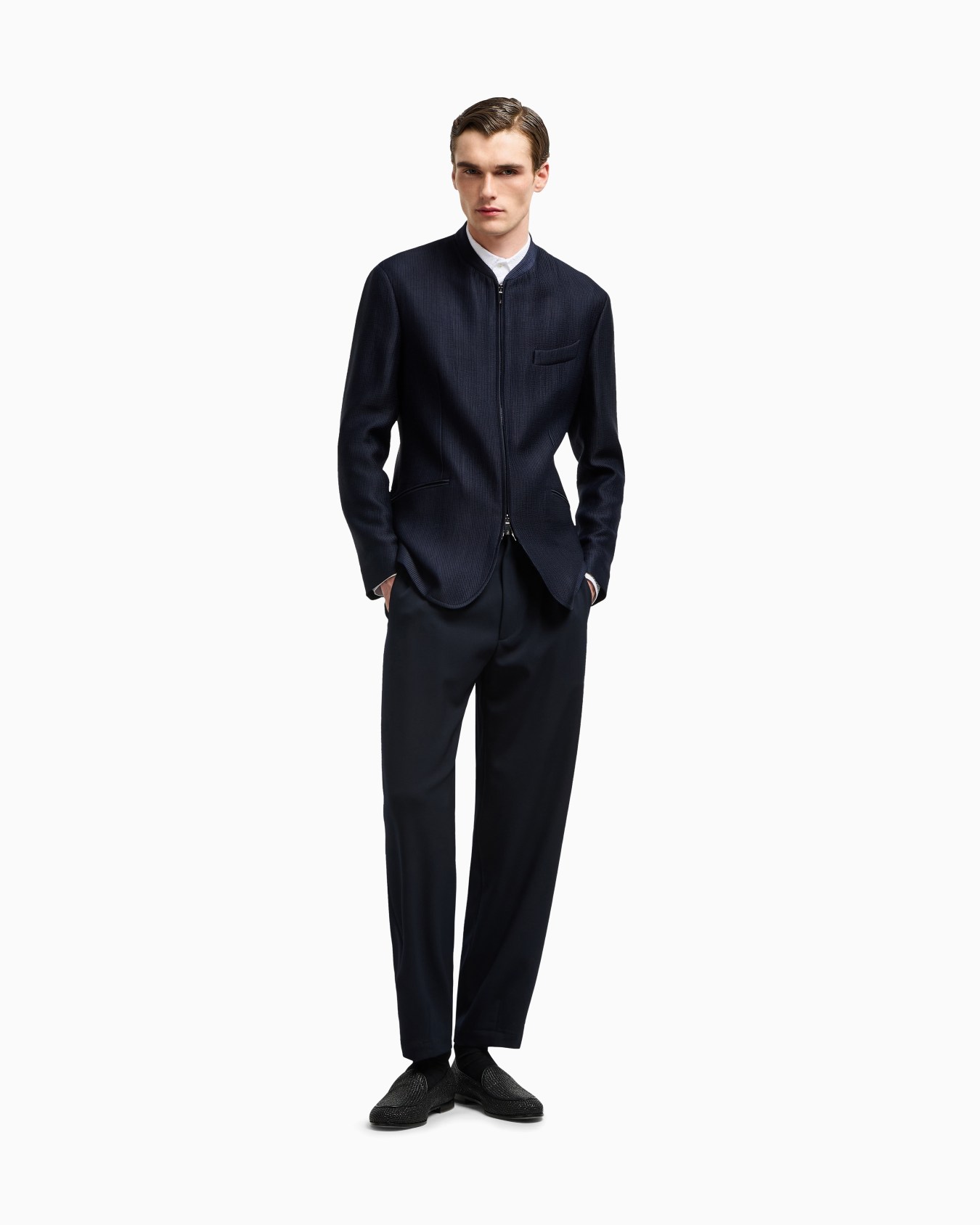 Regular-fit cotton-seersucker shirt Slide 1