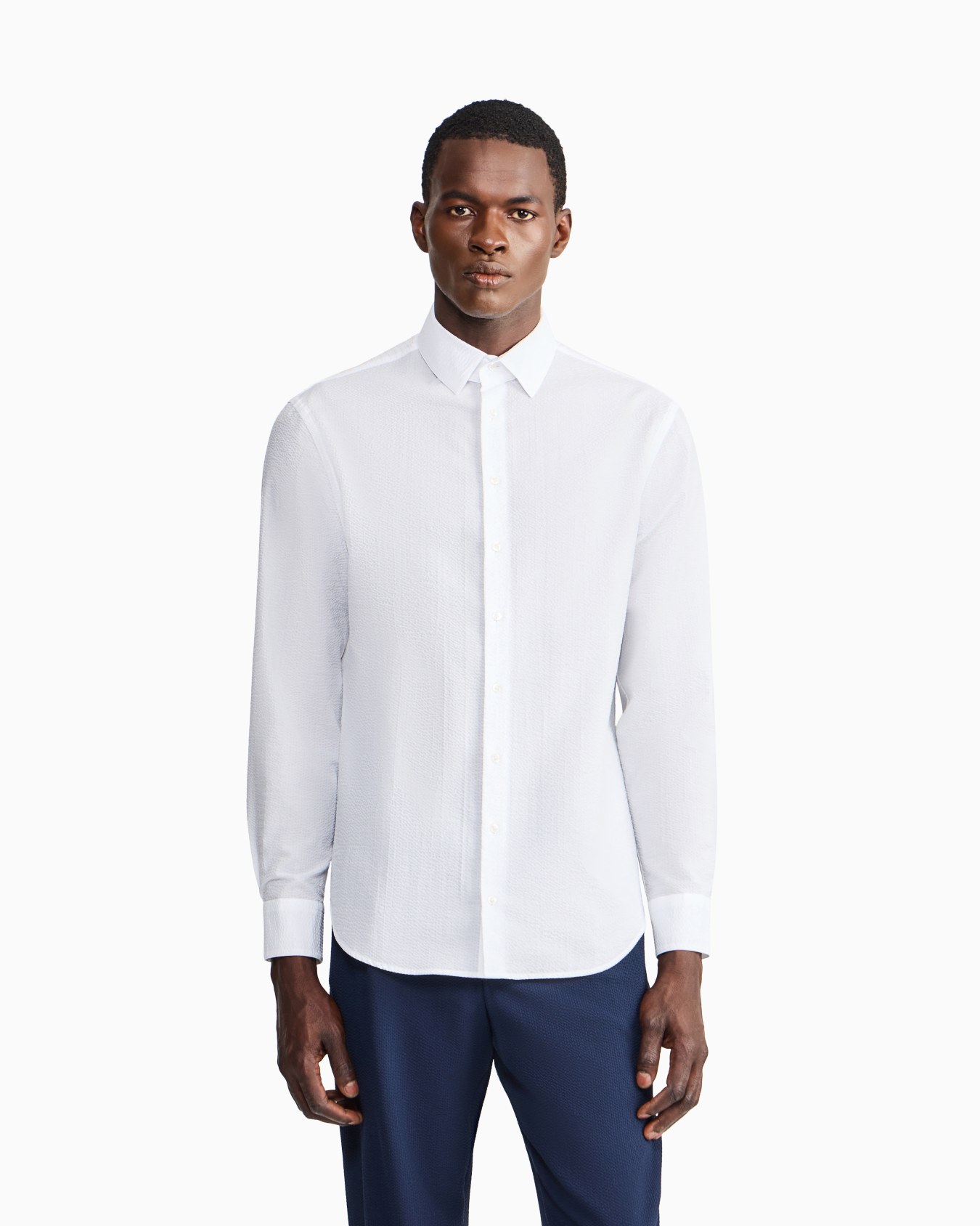 Camisa regular fit de sirsaca de algodón Diapositiva 3