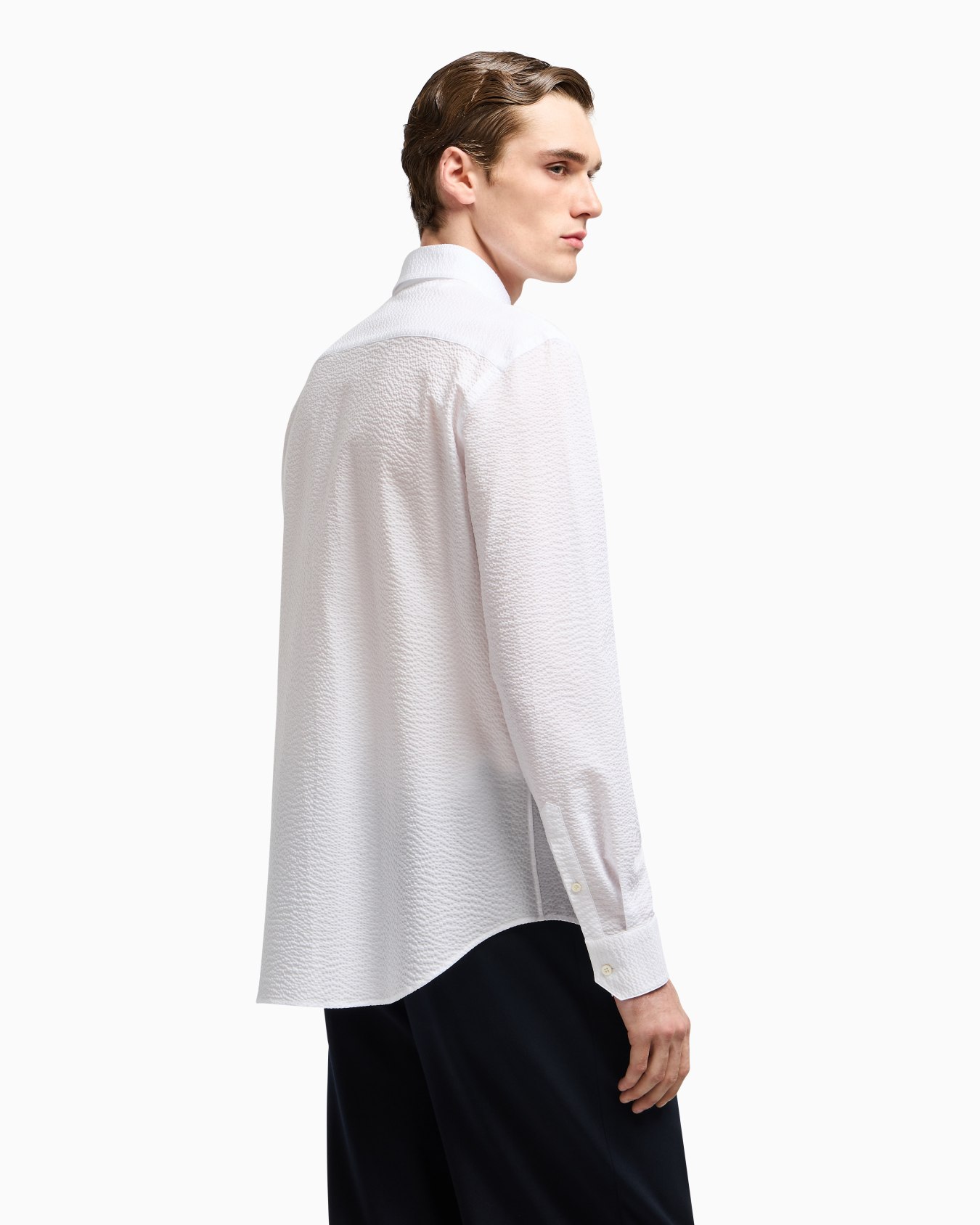 Regular-fit cotton-seersucker shirt Slide 2