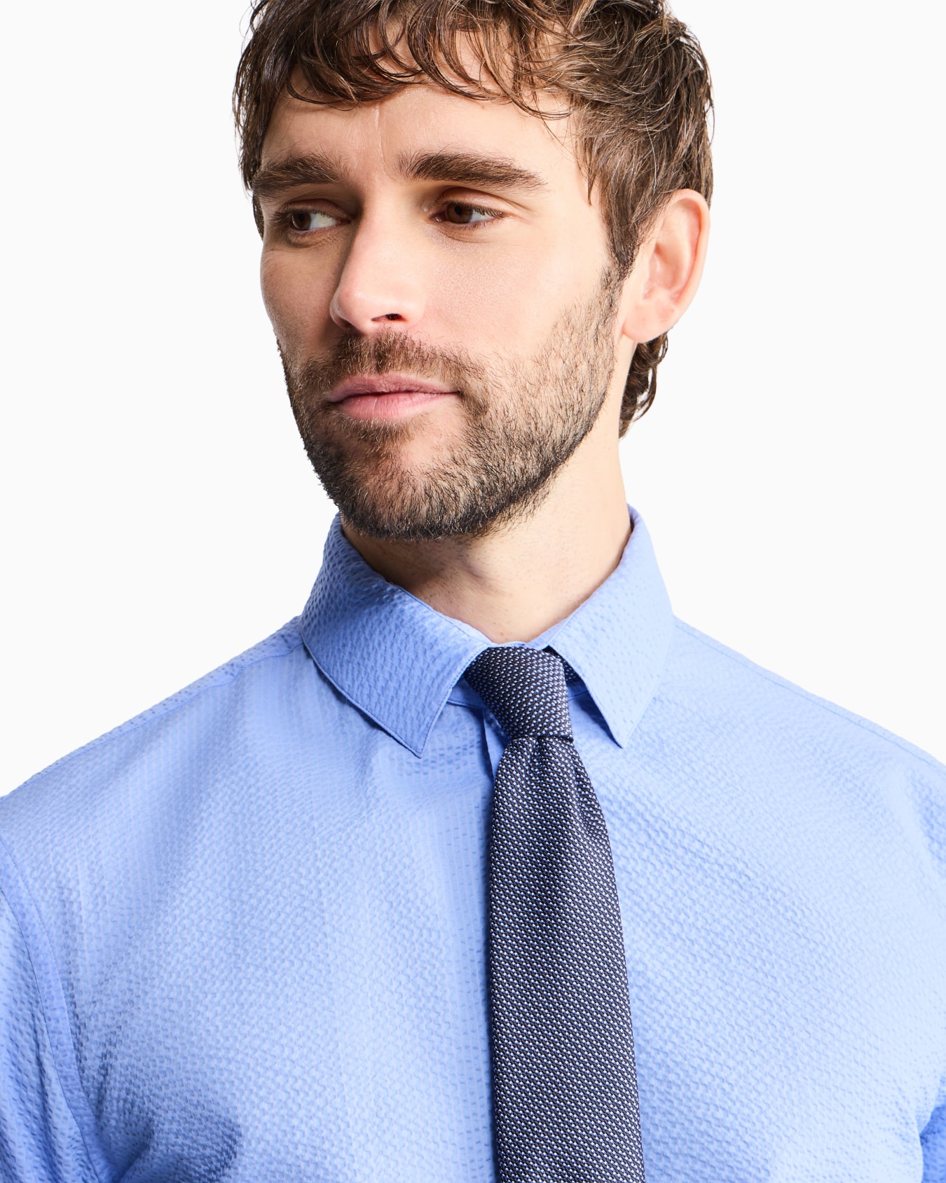 Regular-fit cotton-seersucker shirt Slide 4