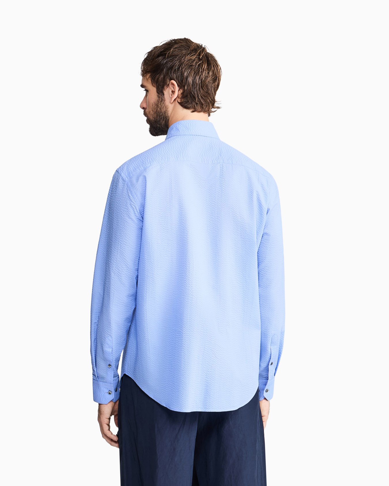 Regular-fit cotton-seersucker shirt Slide 2