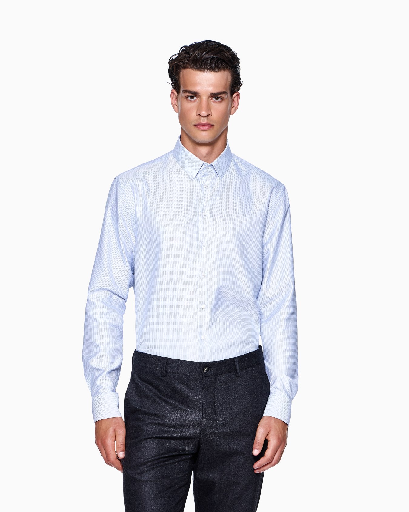 Regular-fit shirt made from micro-woven cotton Slide 3