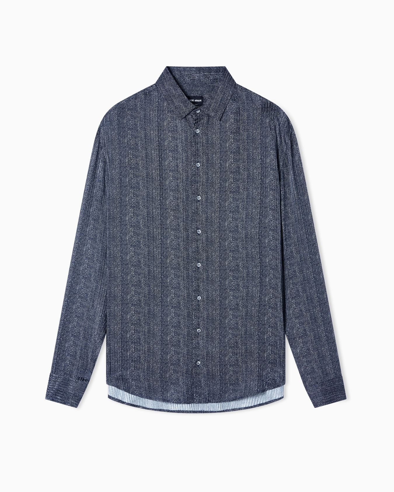 Regular-fit printed viscose and silk shirt Slide 0
