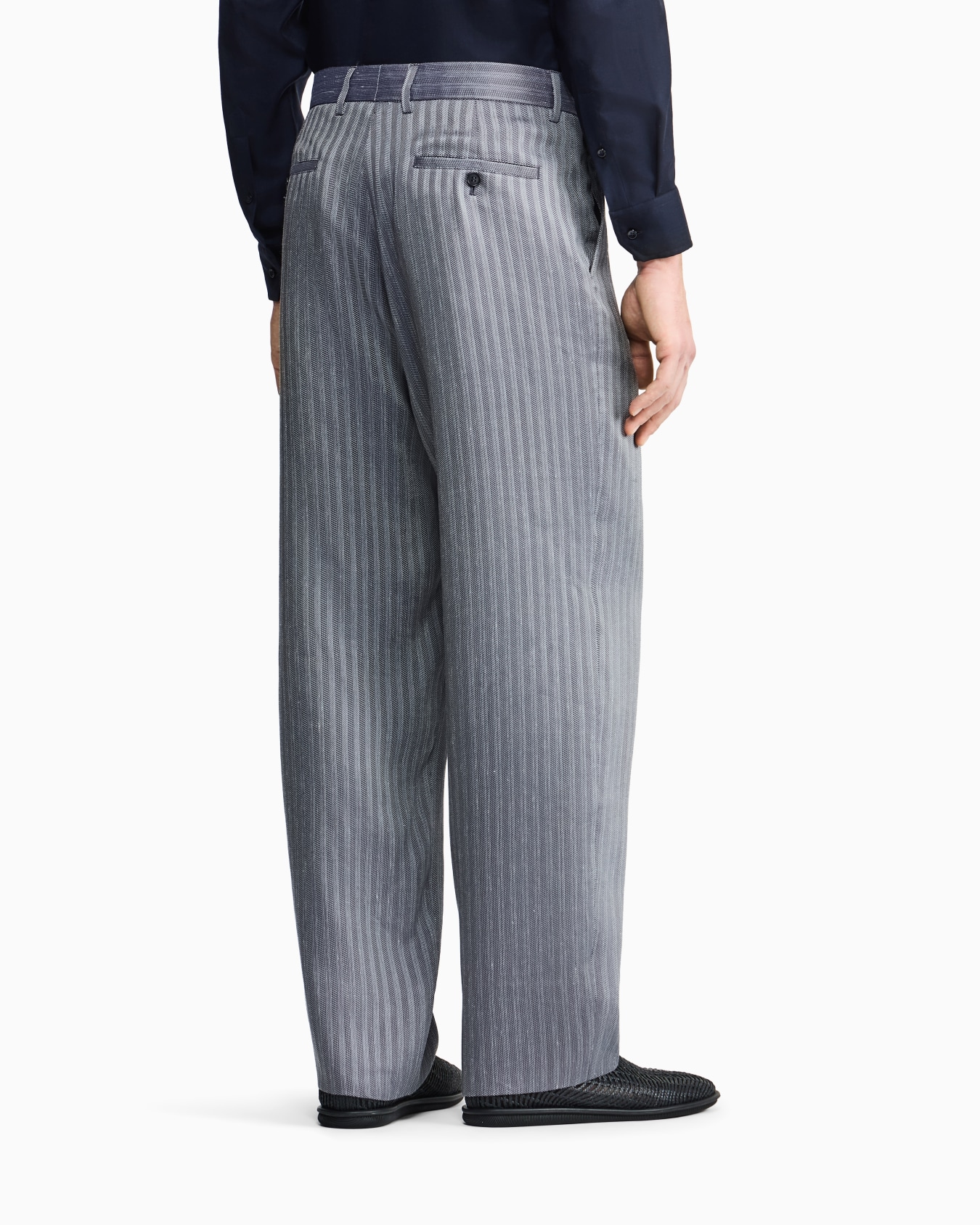 ASV ノータックパンツ ビスコース／リネン／シルク スライドする 2