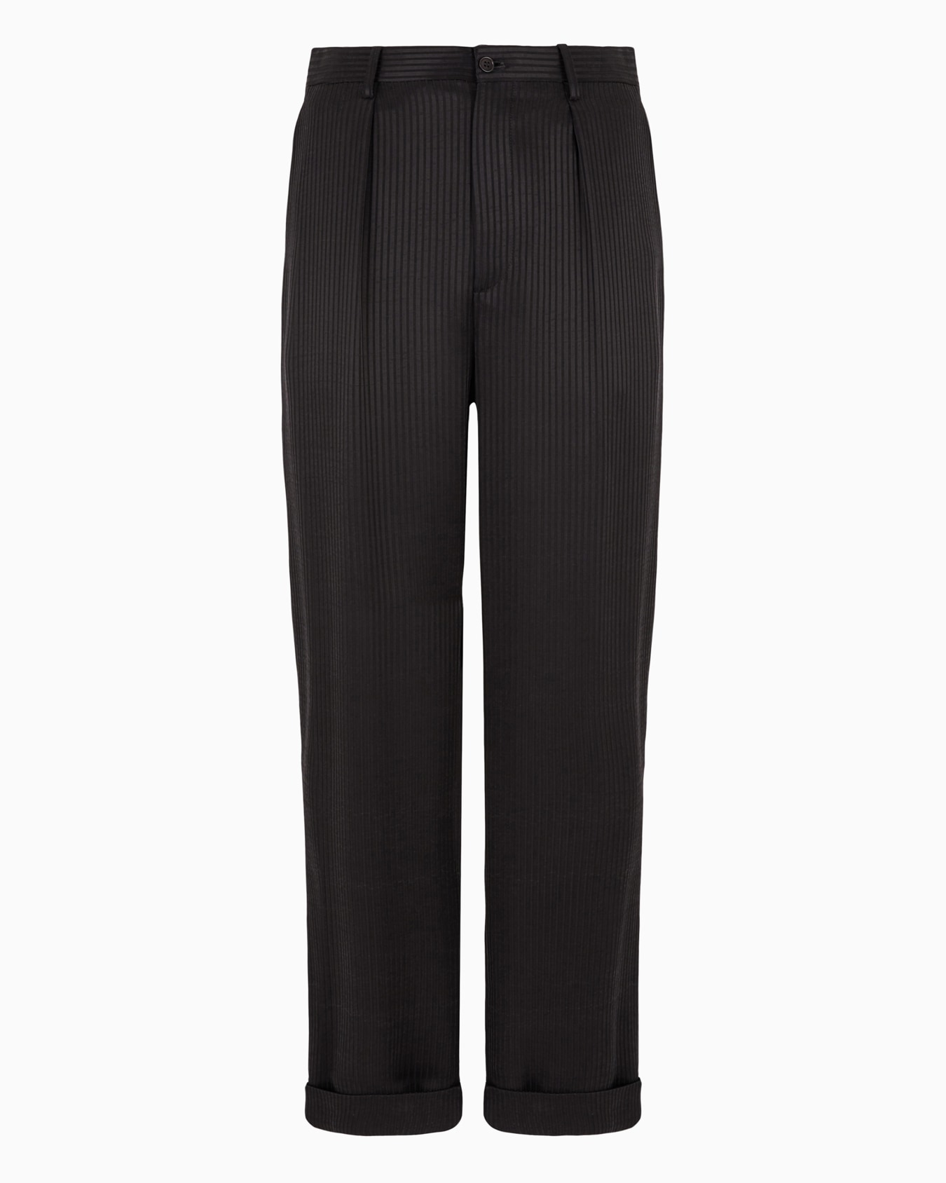 Hose mit einer Bundfalte aus geripptem Cupro Folie 0