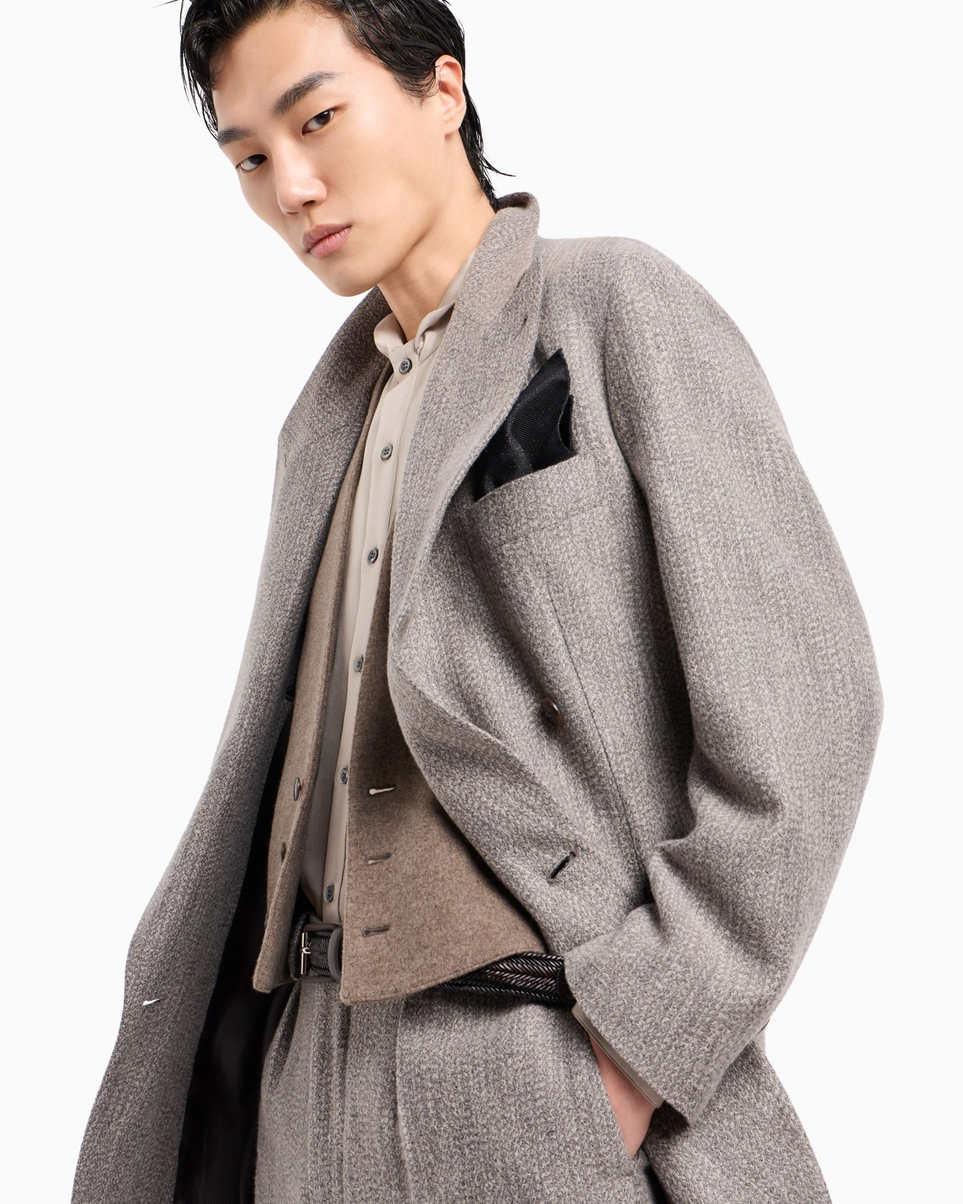 Jacquard viscose and wool-blend single-darted trousers Slide 5