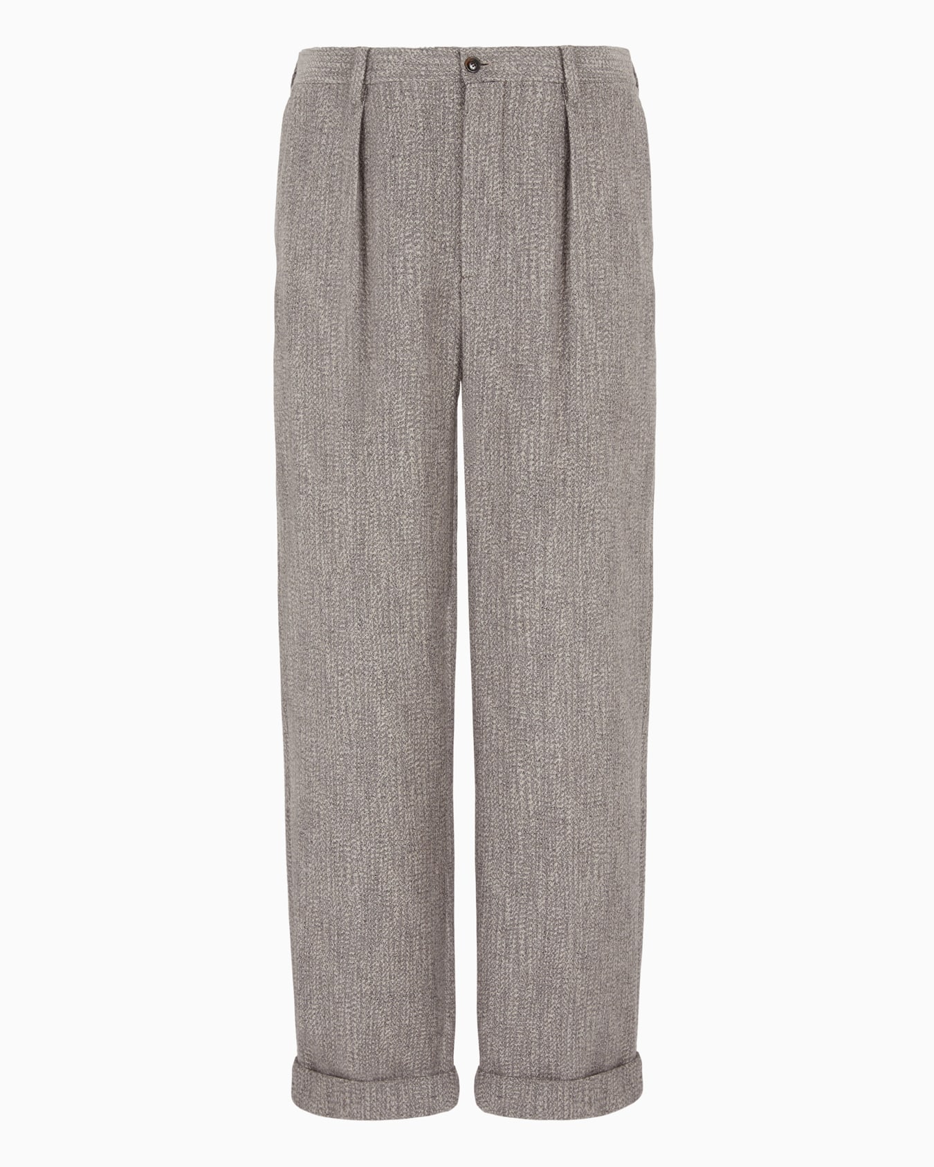 Jacquard viscose and wool-blend single-darted trousers Slide 0